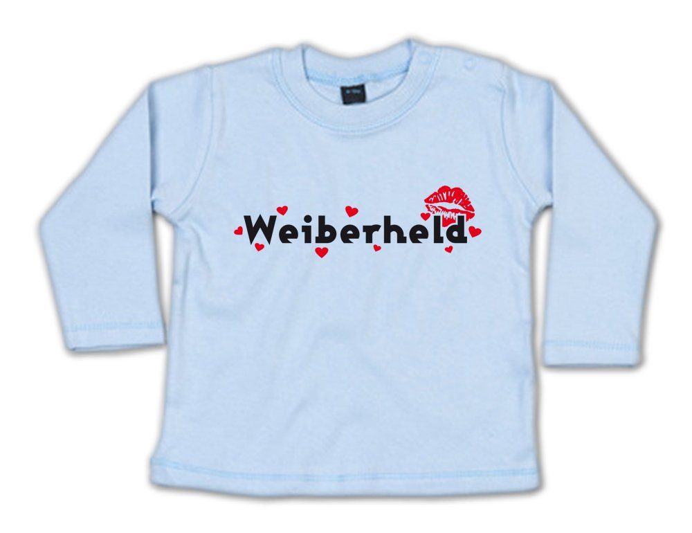 G-graphics Longsleeve Weiberheld Baby Sweater, Baby Longsleeve T, mit Spruch / Sprüche, mit Print / Aufdruck, Geschenk zu jedem Anlass