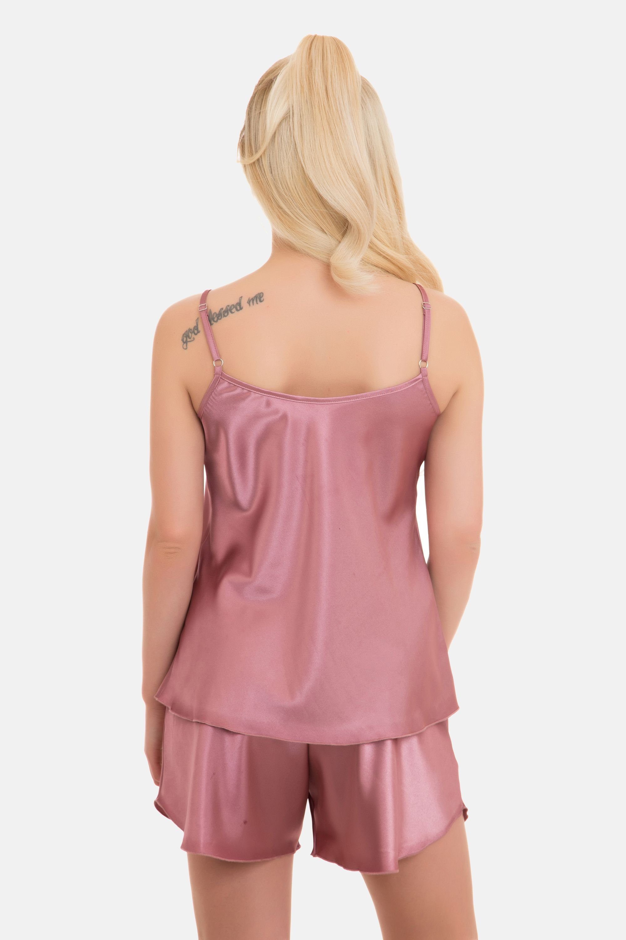 Evoni Pyjama Satin Set Kurze Hose günstig online kaufen