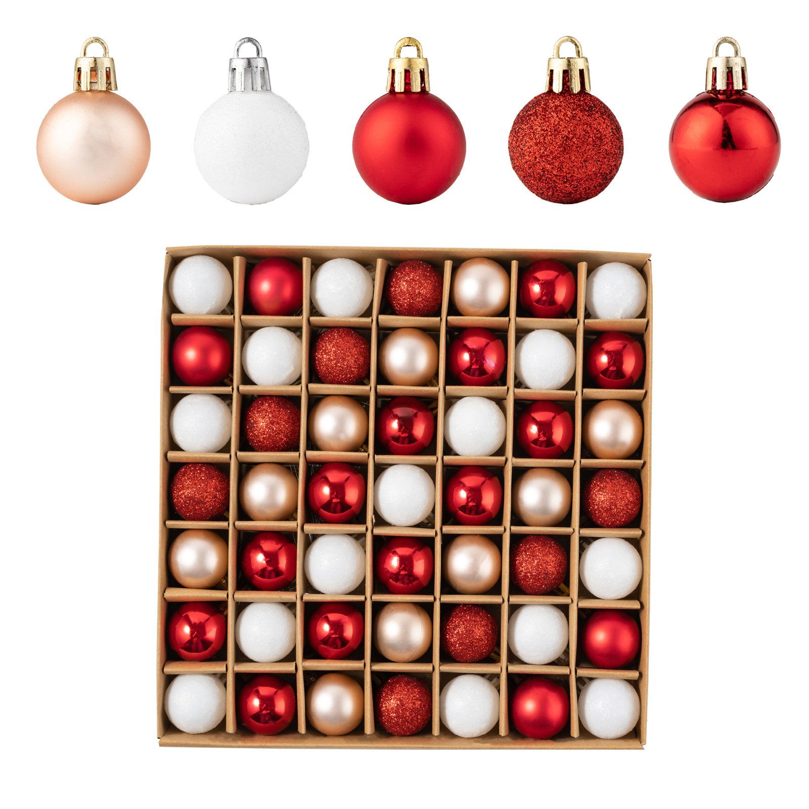 Coonoor Weihnachtsbaumkugel 49 stück Christbaumkugeln Weihnachtskugel Set,Weihnachtsbaumschmuck