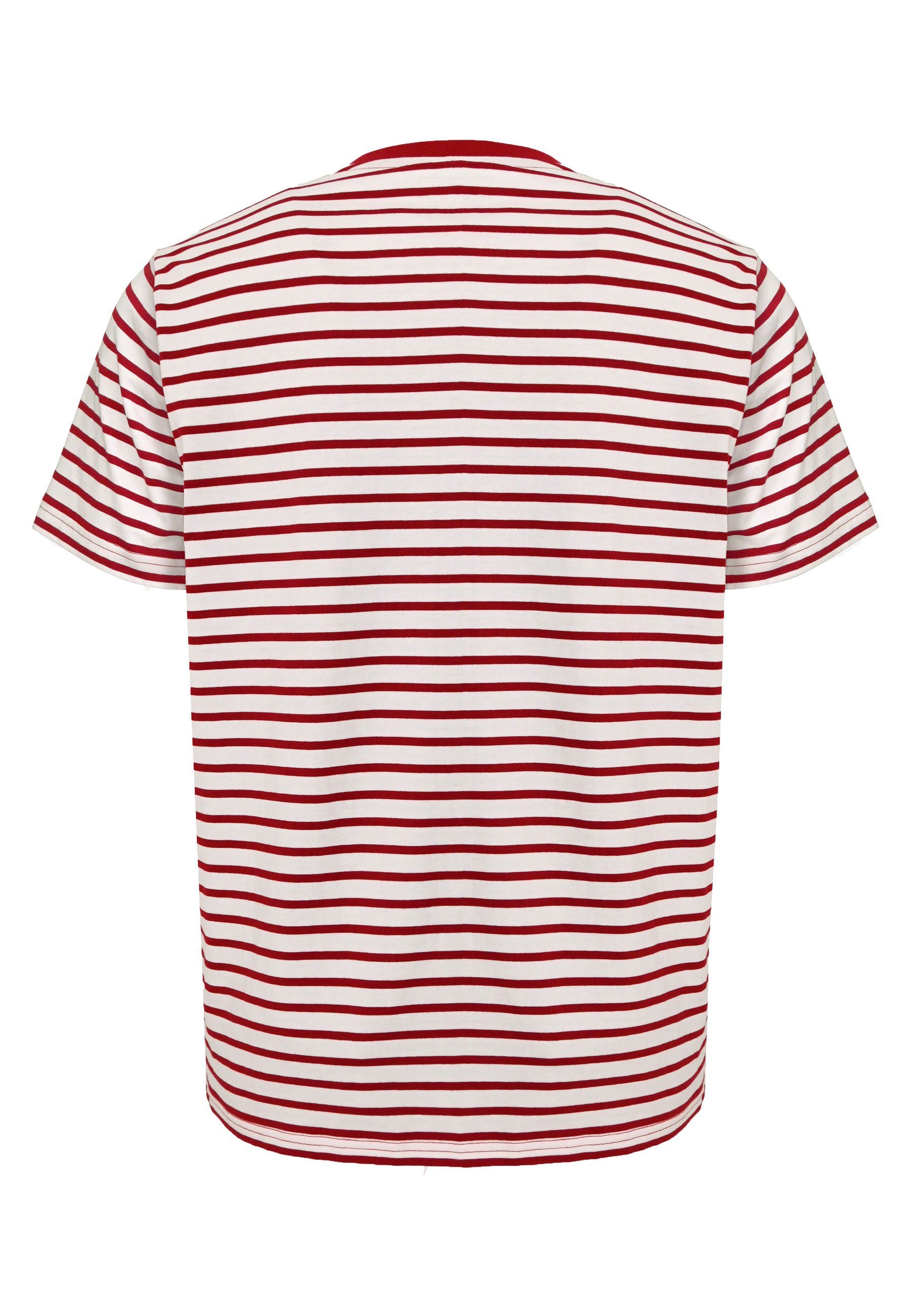 Jersey Streifen Basic Johann white Elkline T-Shirt chilipepper Shirt -