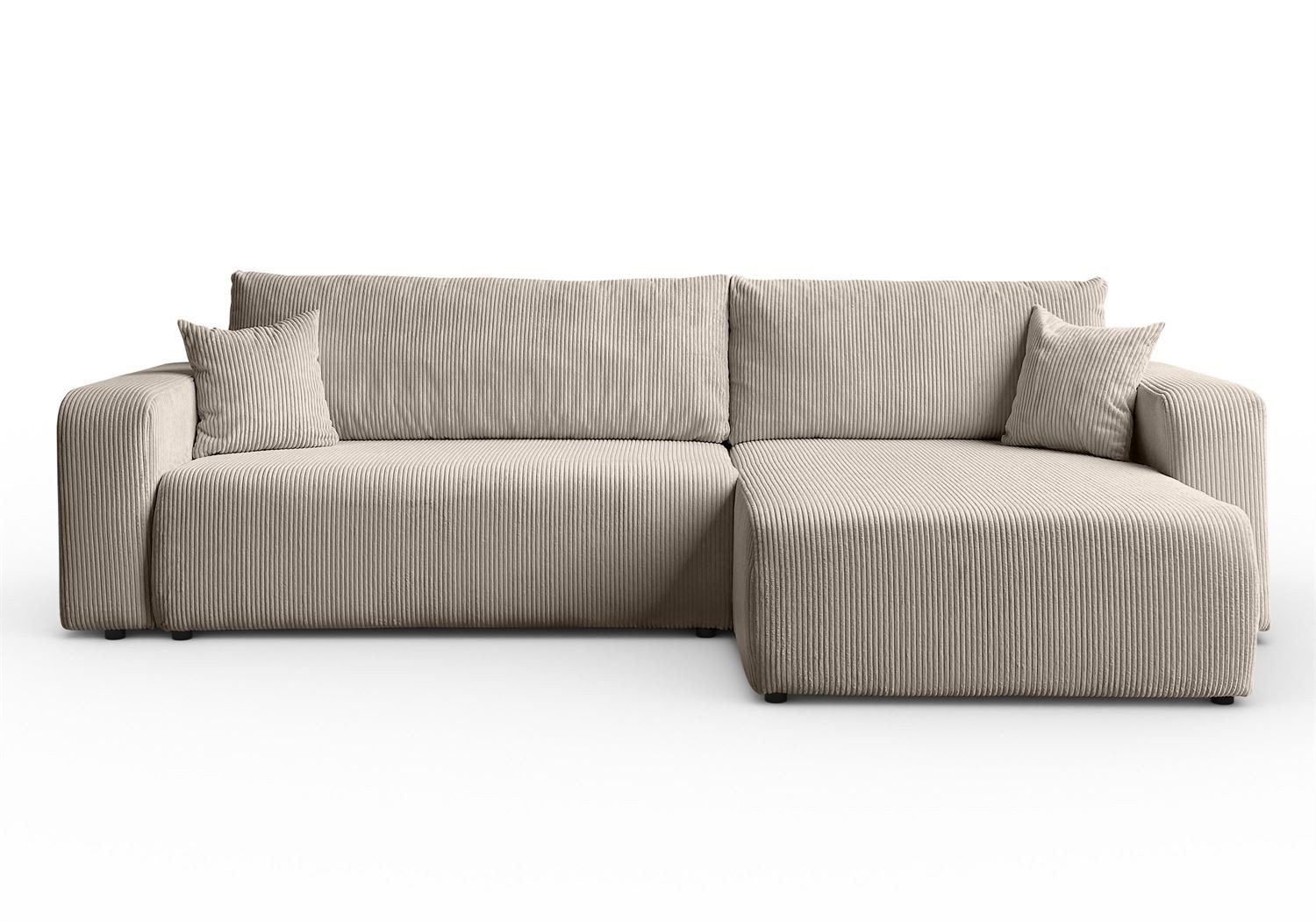 Lookway Ecksofa PRESTIGE L-Form Couch, Cord-Stoff, mit Bettfunktion und Bettkasten, Seite universal