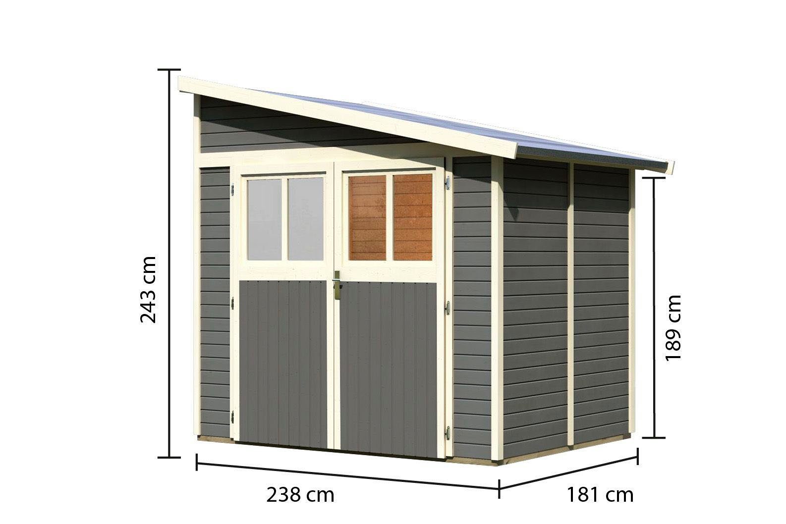 naturbelassen oder Gartenhaus KONIFERA cm, terragrau 255x232 2, Bodensee BxT: