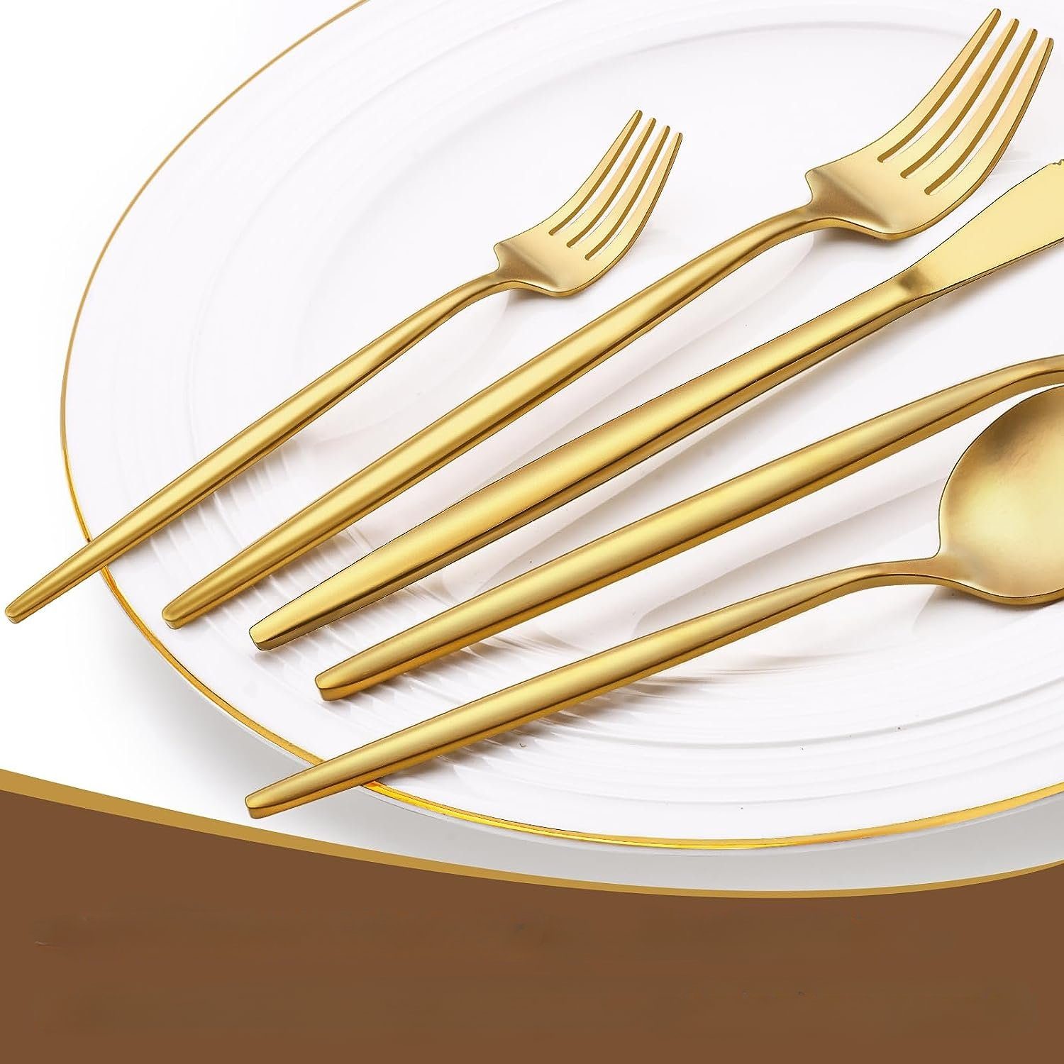 KingLux Besteck-Set 60tlg.Edelstahl Besteck Messer Gabel Löffel Utensilien Set (60-tlg), 12 Personen, Edelstahl