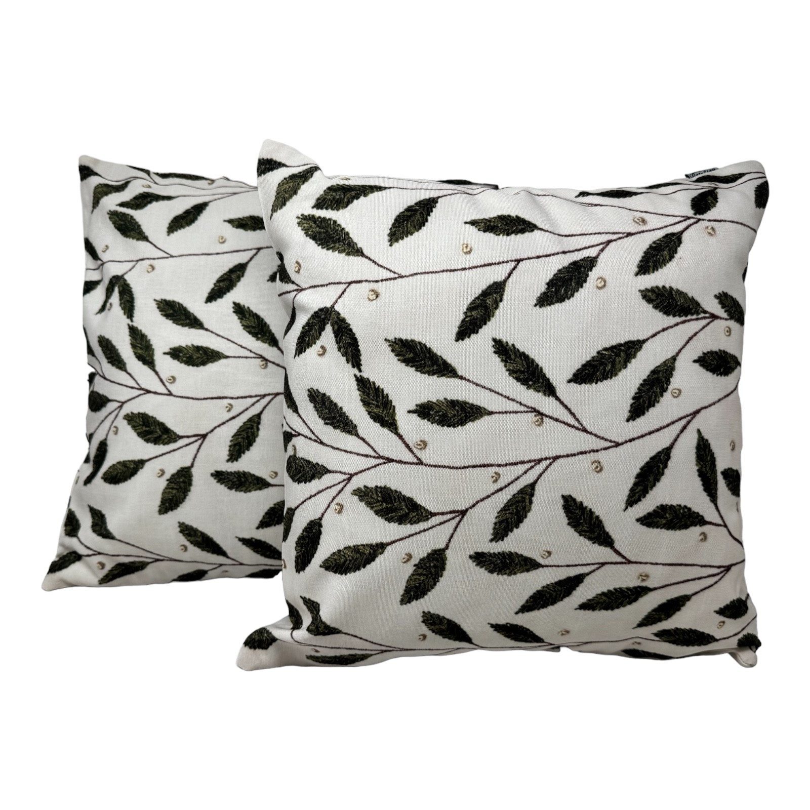 Jet-Line Dekokissen 2-er Deko Kissen Set Sofakissen Oliven Blätter 40x