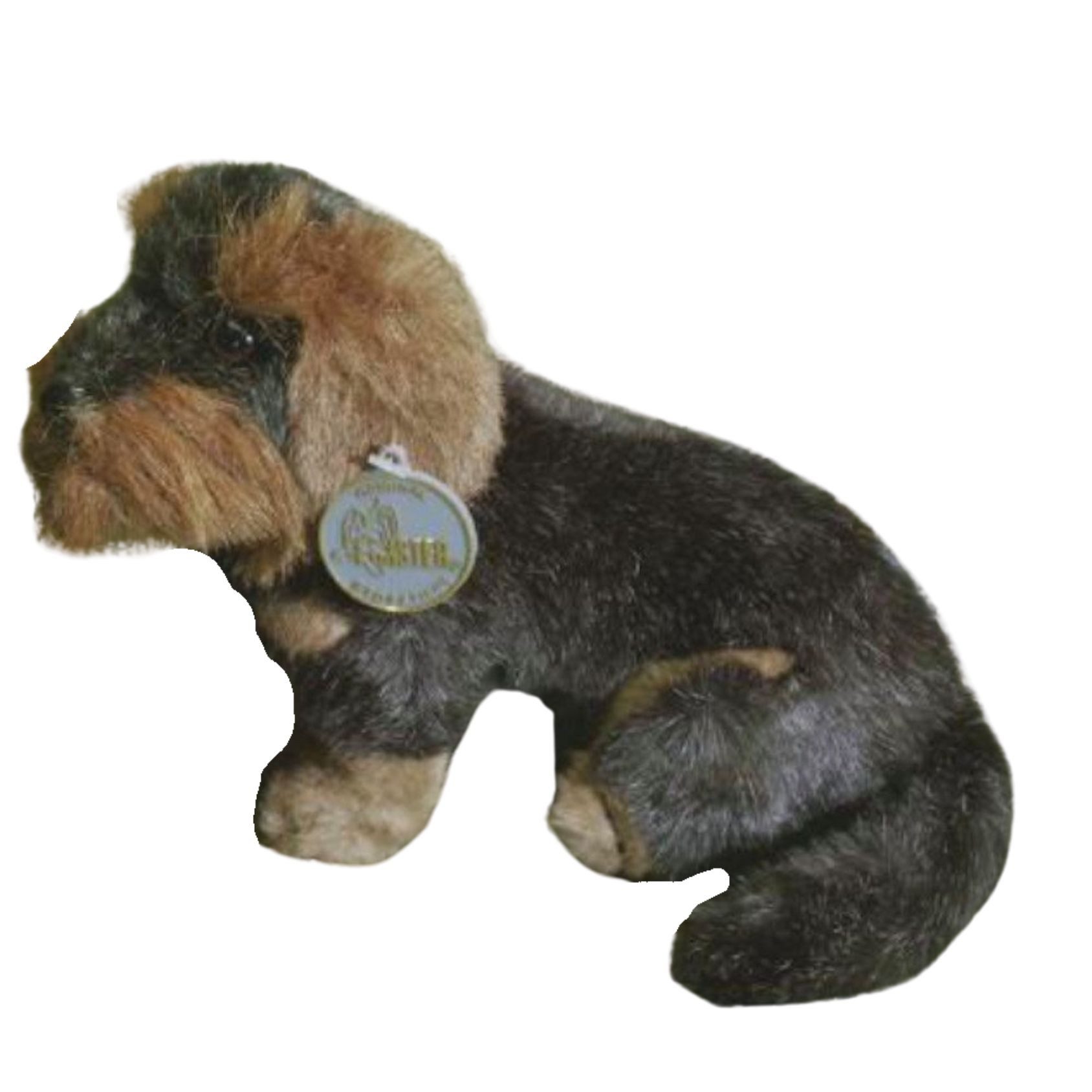 Förster Stofftiere Kuscheltier Rauhaardackel sitzend klein 19 cm (Set, 1-St., 1), liebevoll in Handarbeit gefertigt