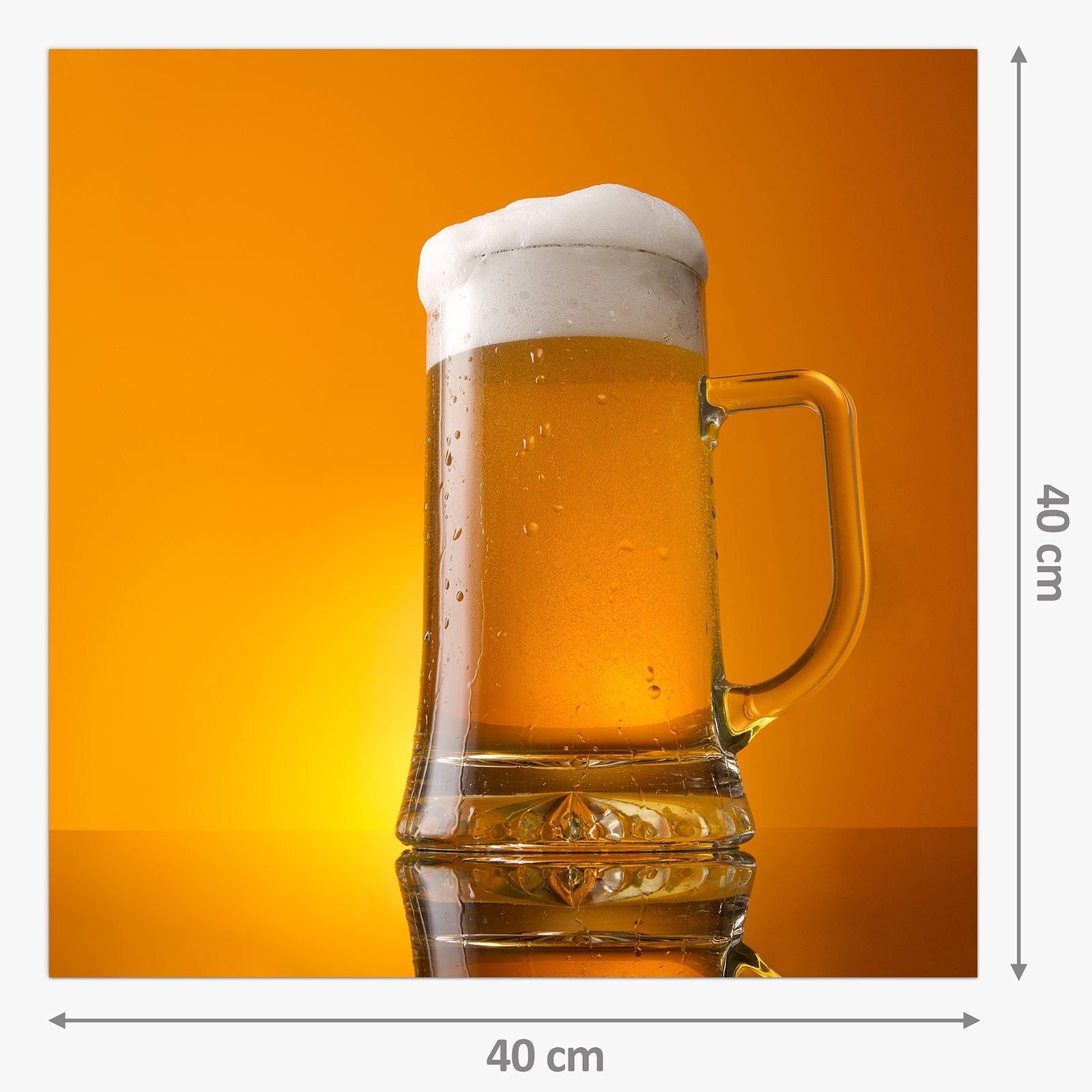 Primedeco Küchenrückwand Spritzschutz Glas Bierglas mit Schaum