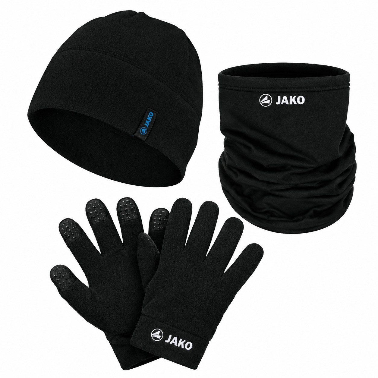 Jako Strickmütze JAKO Mütze + Schal + Handschuhe Fleece Winterset