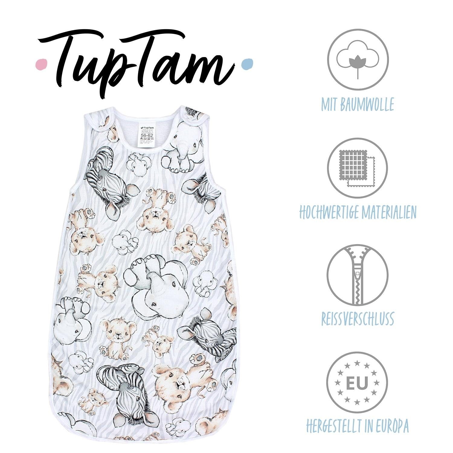 Ärmellos OEKO- TOG 2.5 TEX TupTam zertifiziert Babyschlafsack Seitlicher Safari Reißverschluss
