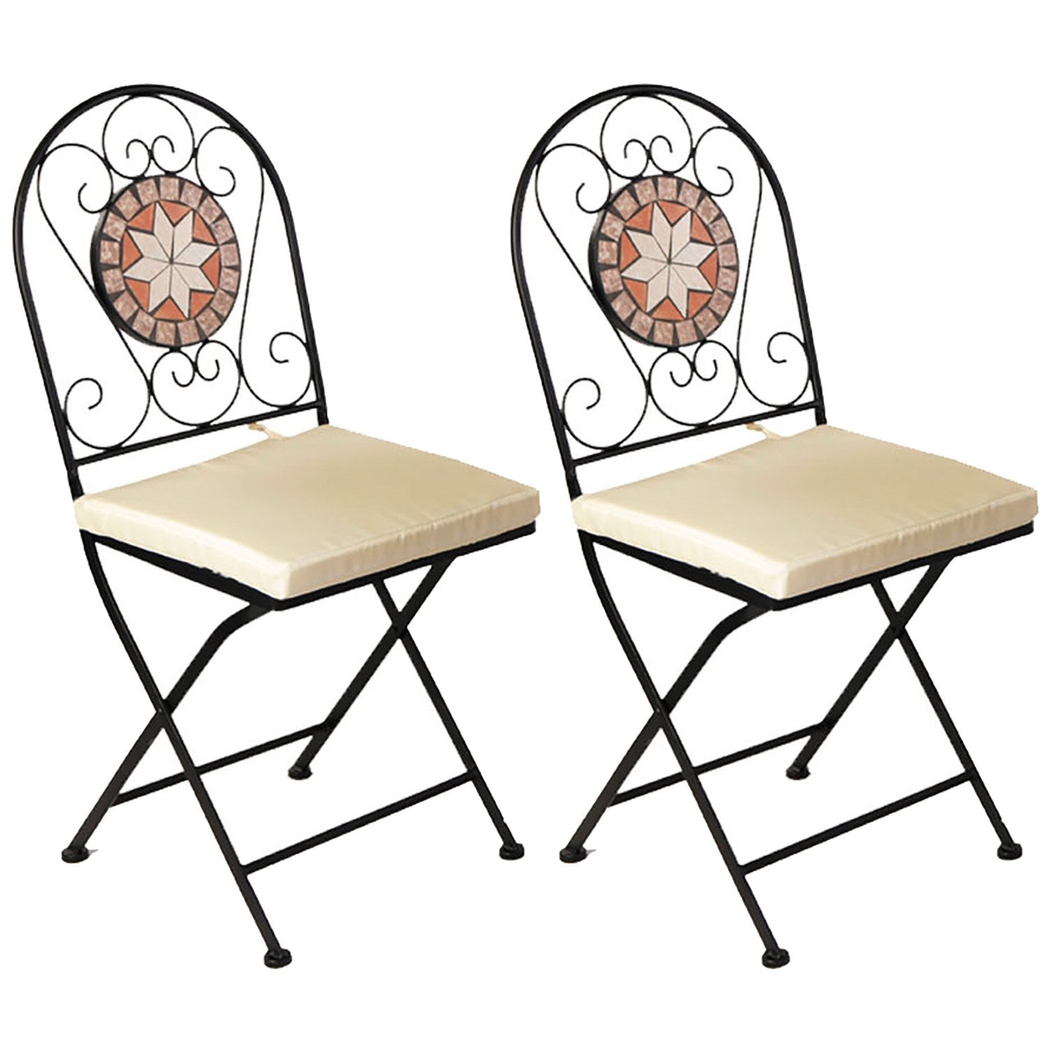 Mojawo Armlehnstuhl 2er Mosaik Klappstuhl Bistrostuhl günstig online kaufen