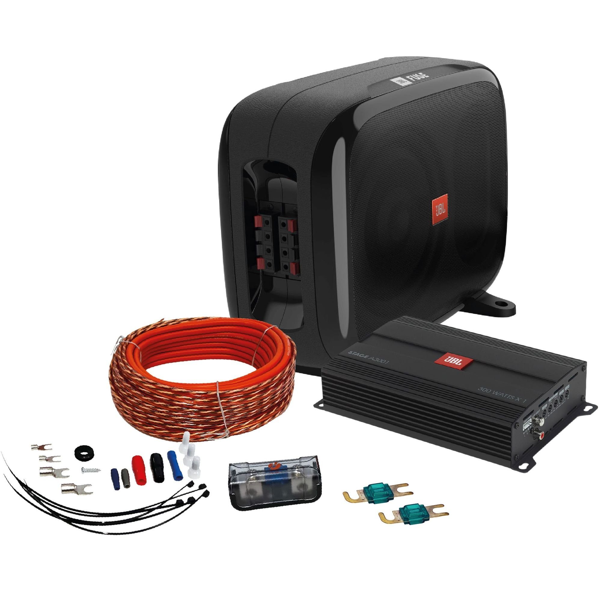JBL SUB FUSE Pack mit A3001 Monoblock AutoSubwoofer (200 W)