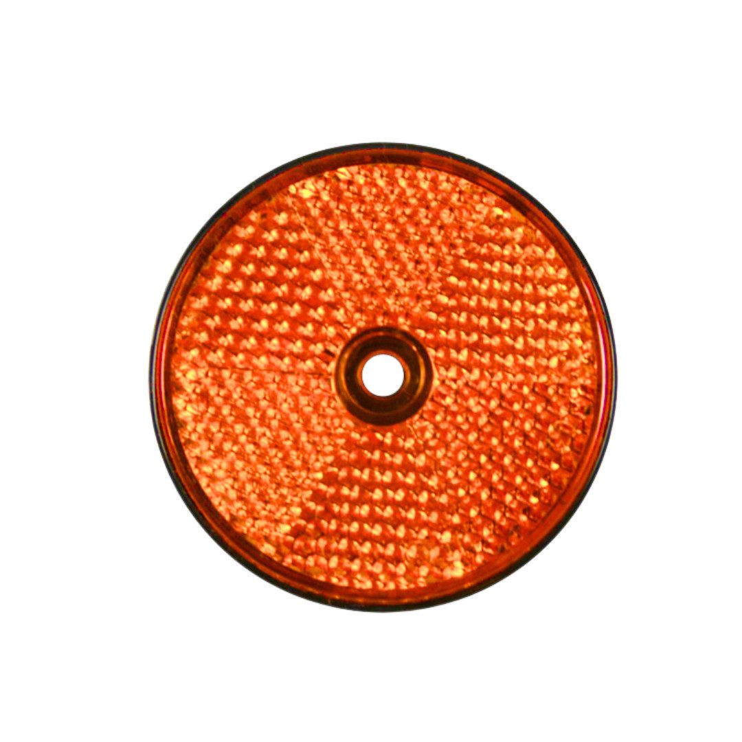 RACEL Blitzlichtreflektoren Reflektor orange Ø60 mm mit Loch PKW Anhänger Rückstrahler E‑geprüft, (1 St), Sicher, wetterfest