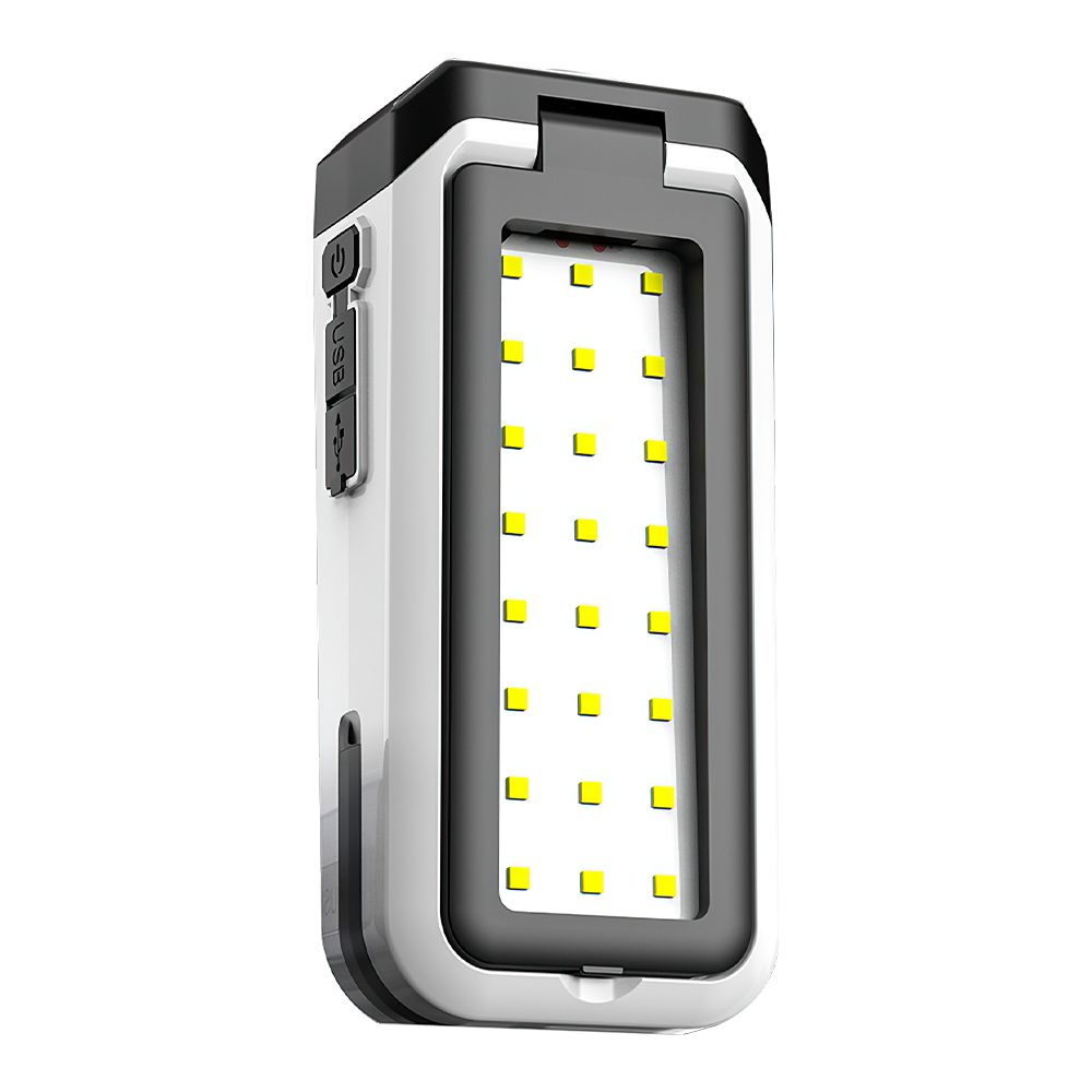Duale LED Lichtquelle COB-Seitenleuchte MDHAND integriert, Arbeitslicht fest klappbare Seitenlicht, Tageslichtweiß, Drehbare