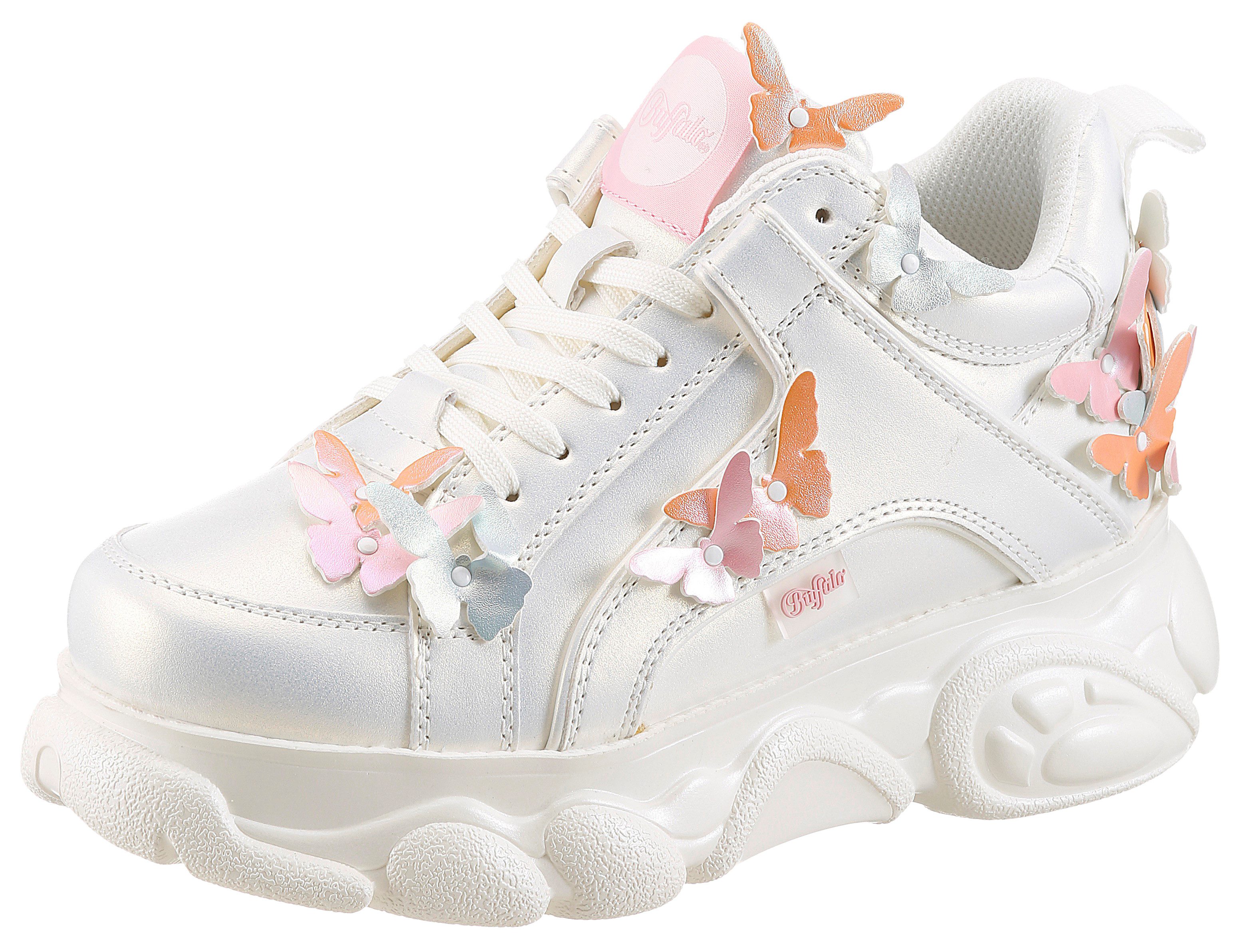 Buffalo Plateausneaker Freizeitschuh, Schnürer, Ugly Sneaker mit Bestickungen