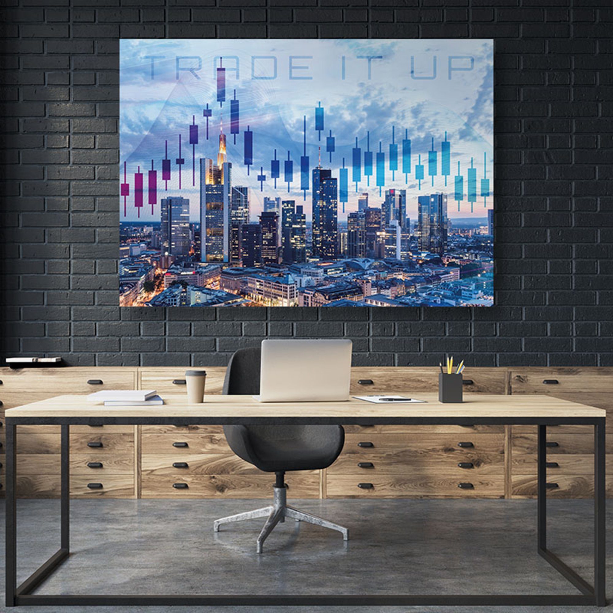 ArtMind XXL-Wandbild TRADE IT UP - SKYLINE FRANKFURT, Premium Wandbilder als Poster