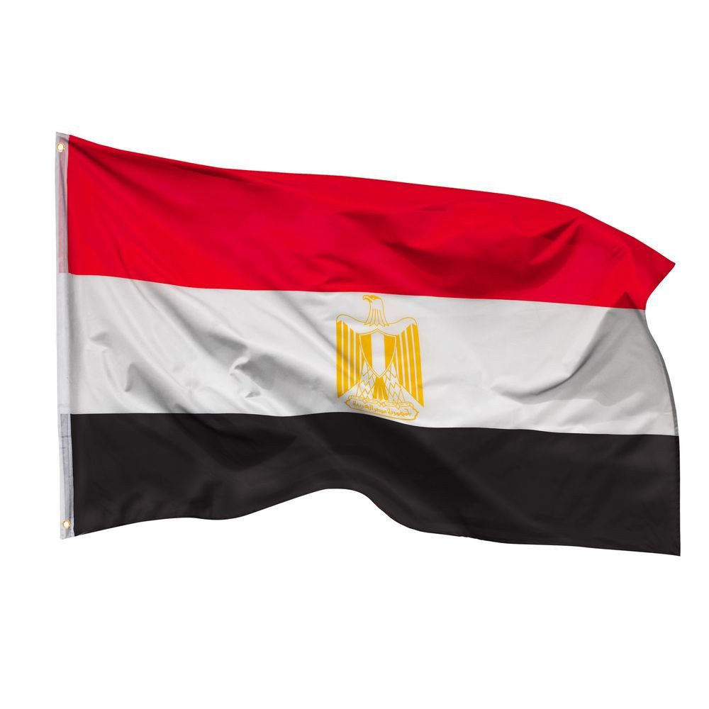PHENO FLAGS Flagge Ägypten Flagge - Ägyptenfahne 90 x 150 cm, Strapazierfähige Fahne für Fahnenmast, mit 2 Ösen