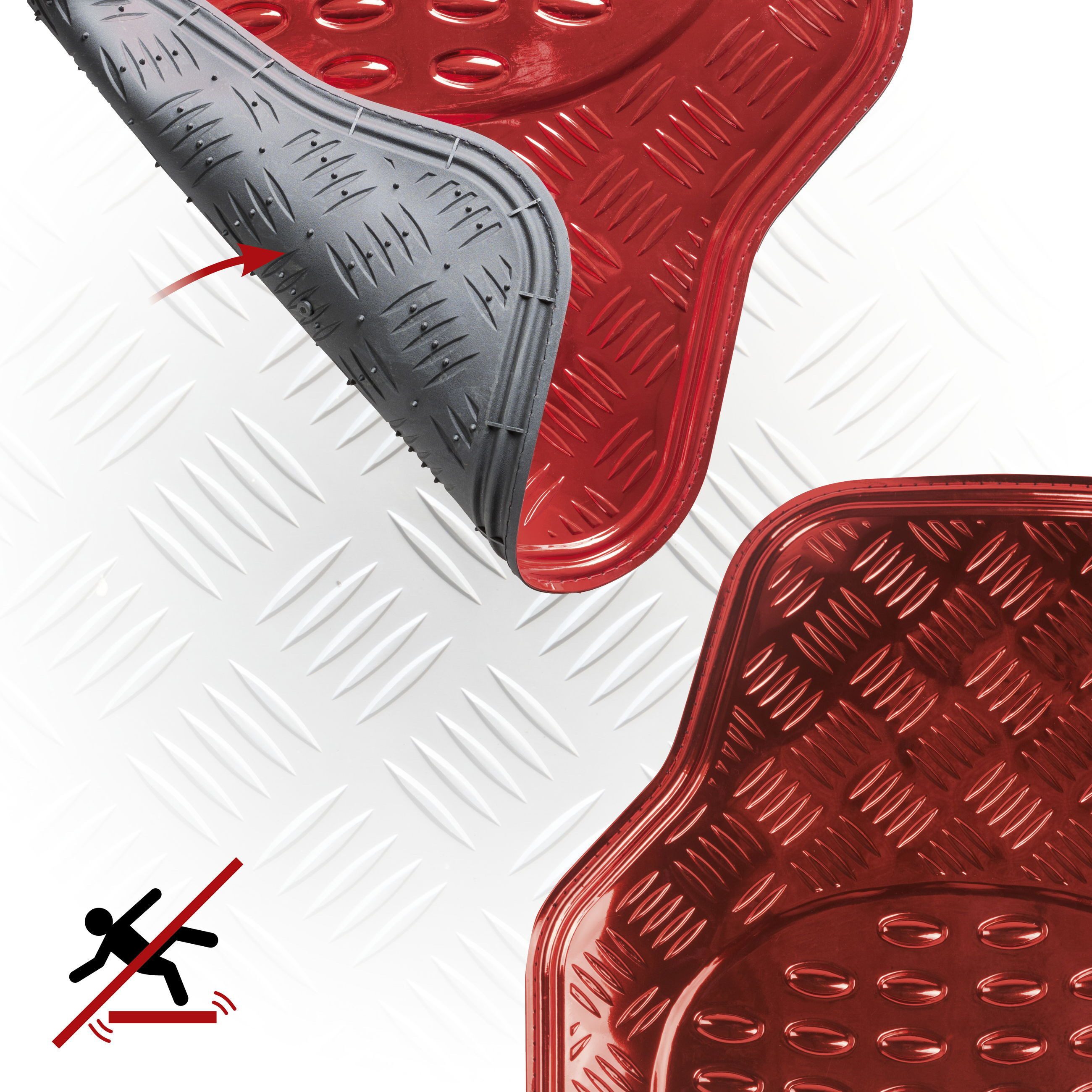 WALSER Car Floor Mats, Metallic Finish (4 pcs)