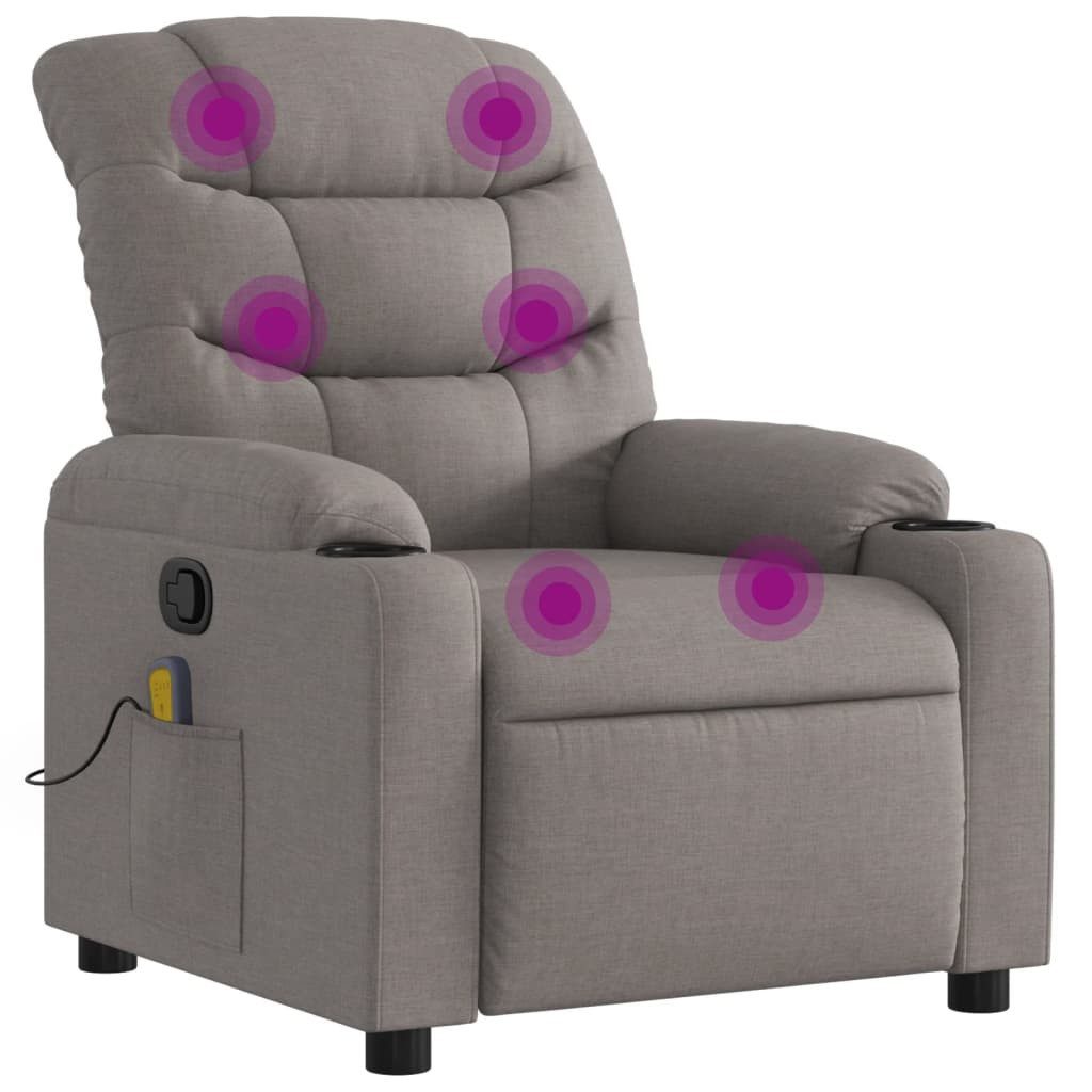 vidaXL Sessel Massagesessel Taupe Stoff (1-St) günstig online kaufen