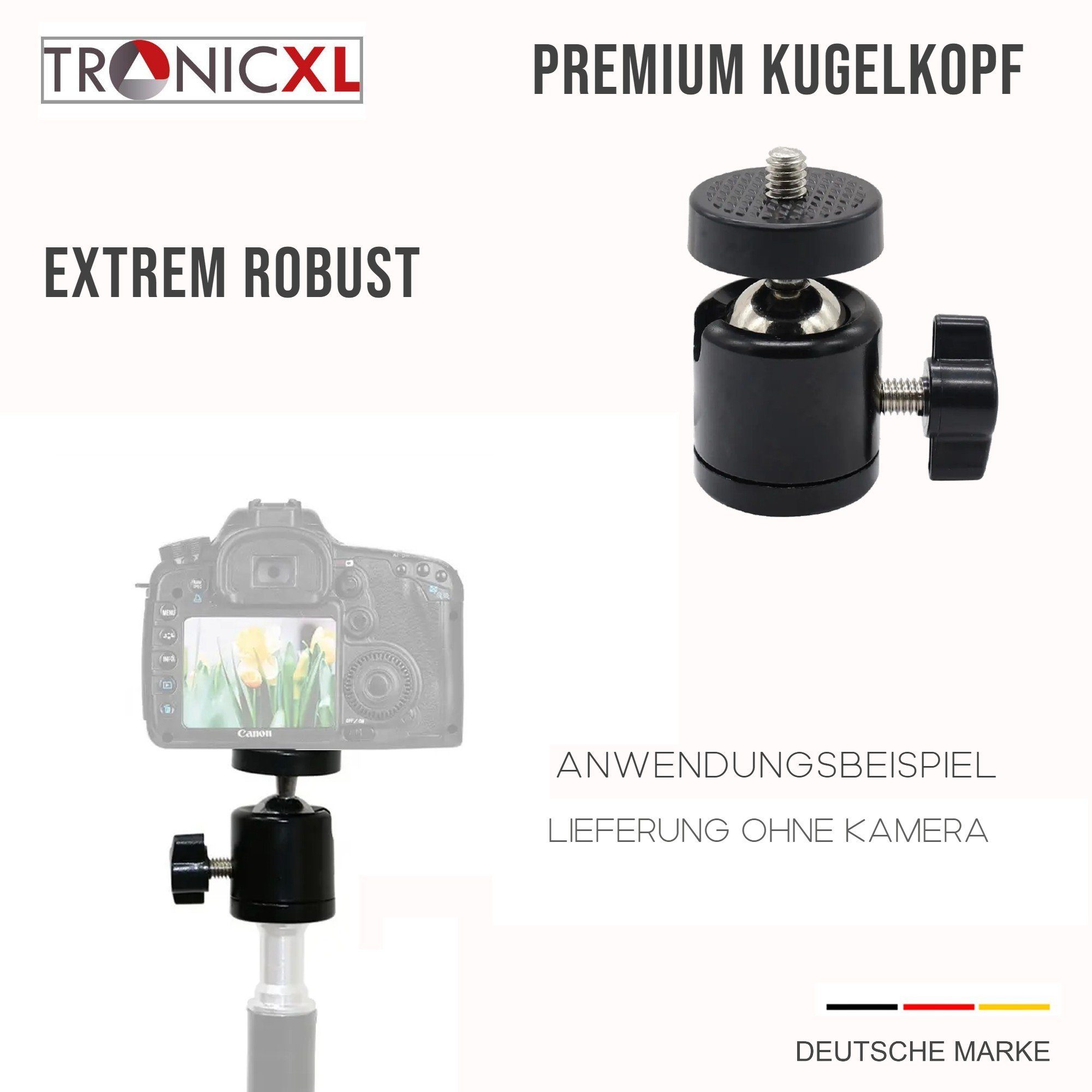 (Höhe Stativ Kamerastativ + Canon 210cm 210cm) für Kamera Nikon TronicXL Kamerastativ DSLR Sony Kugelkopf
