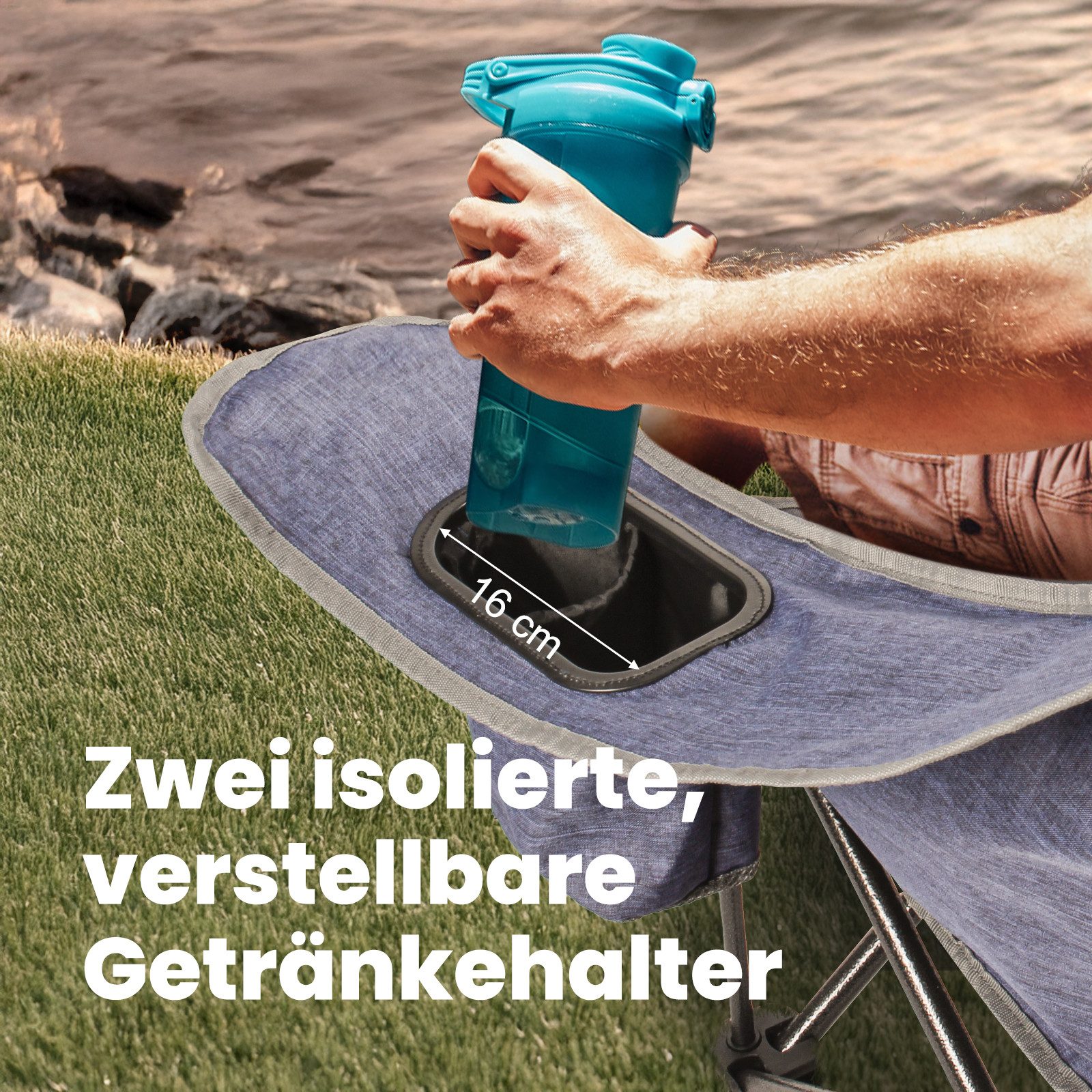 HOMECALL Campingstuhl Camping sofa Faltbar Karpfenstuhl Camping Couch Doppelter (1 St), Camping-Sitzbank Für 2 Personen, big 360 kg