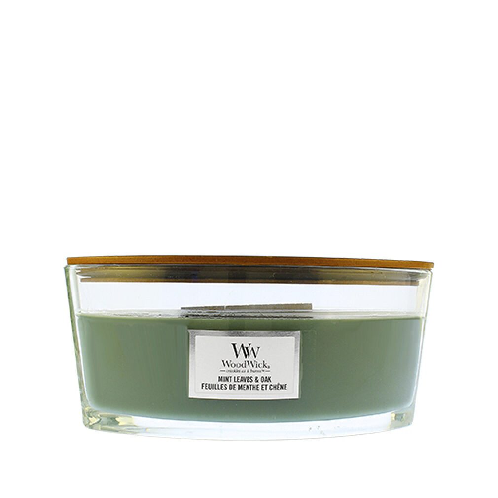 Woodwick Duftkerze Mint Leaves & Oak Candle günstig online kaufen
