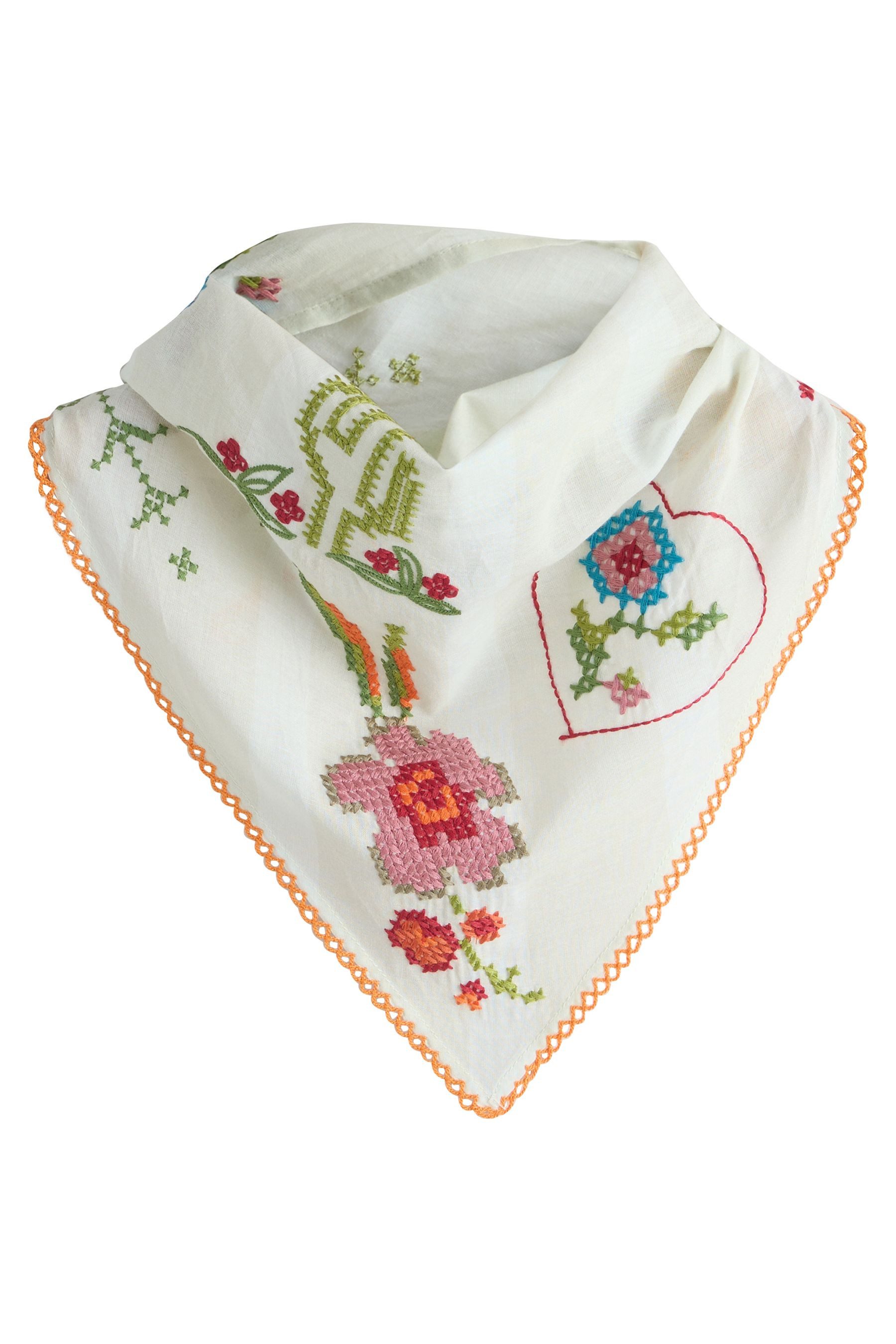 Next Kopftuch Dreieckiges Kopftuch mit Kreuzstichdetail, (1-St)