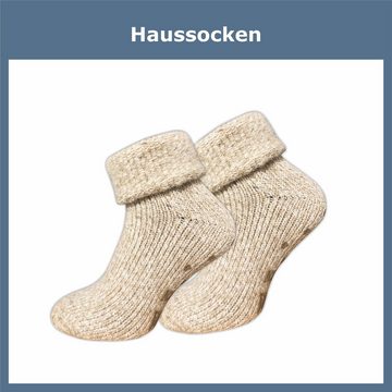 GAWILO ABS-Socken für Damen - Rutschfeste Hausschuhsocken - extra weich & mit Noppen (1 Paar) kuschelige & warme Wolle hilft gegen kalte Füße
