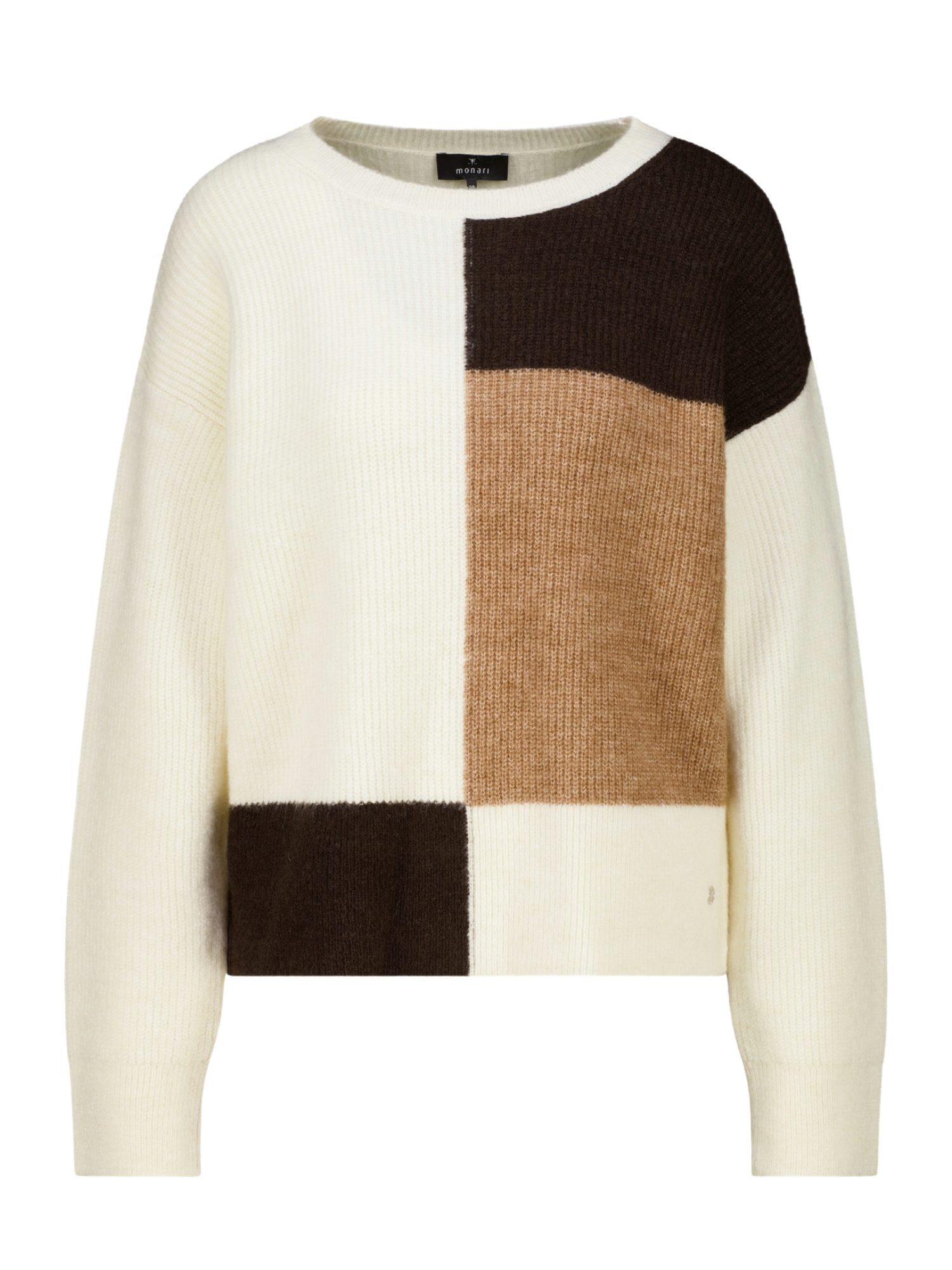 Monari Langarmshirt bunt,Casual,Polyacryl,Colorblock,Rundhals,Langarm,Regular Fit