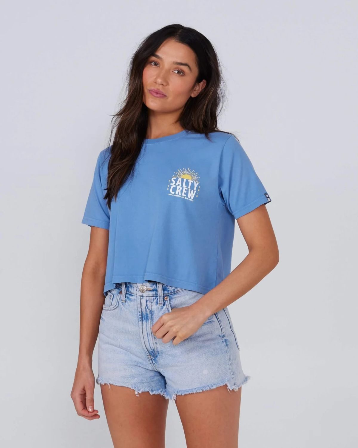 Salty Crew T-Shirt Salty Crew Cruisin Crop T-Shirt Blue Dusk