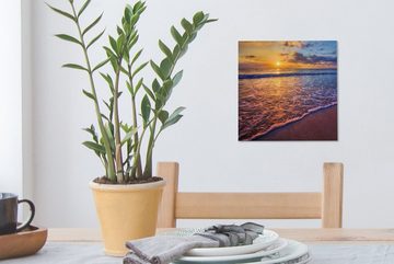 OneMillionCanvasses® Leinwandbild Meer - Strand - Sonnenuntergang - Wolken - Horizont, (1 St), Leinwand Bilder für Wohnzimmer Schlafzimmer