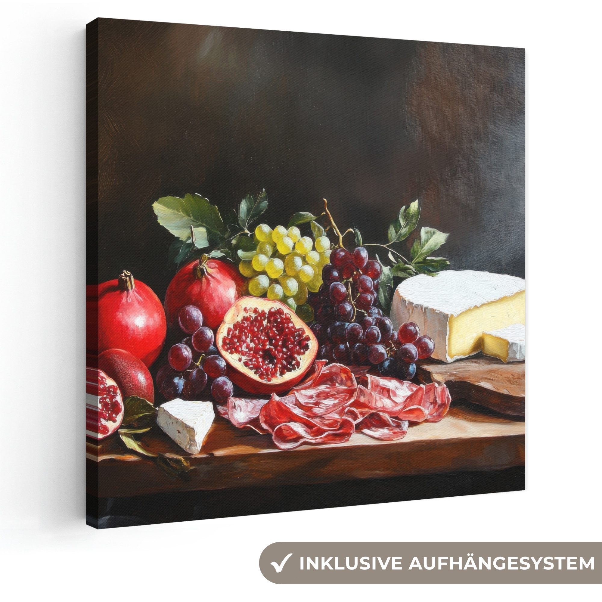 OneMillionCanvasses® Leinwandbild Trinktafel - Stilleben - Vintage, Fotodruck (1 St), Wandbild, Deko Schlafzimmer Wohnzimmer Flur 20x20 cm