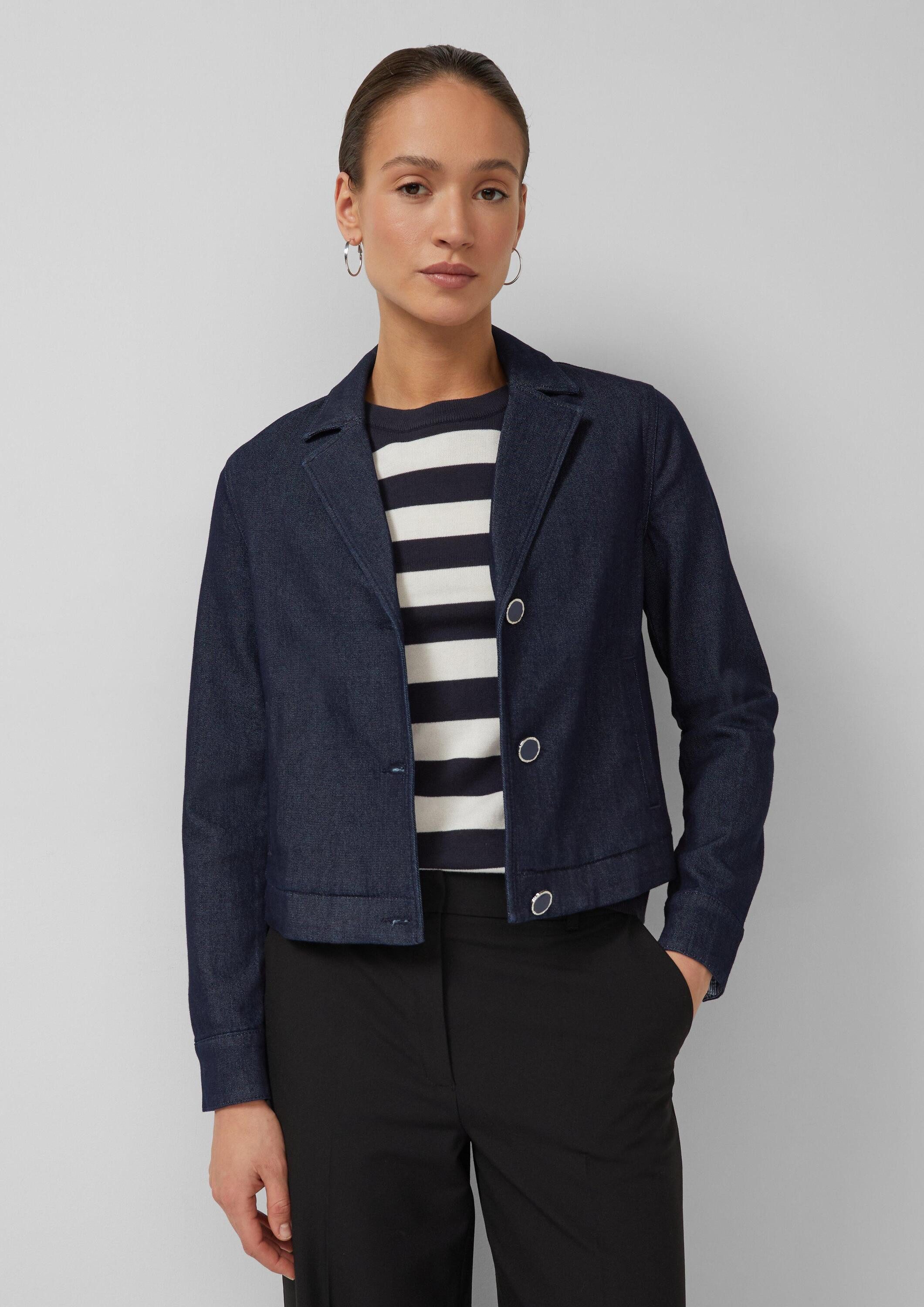 s.Oliver Funktionsjacke Indoor-Jacke Verkürzte Jacke mit Reverskragen