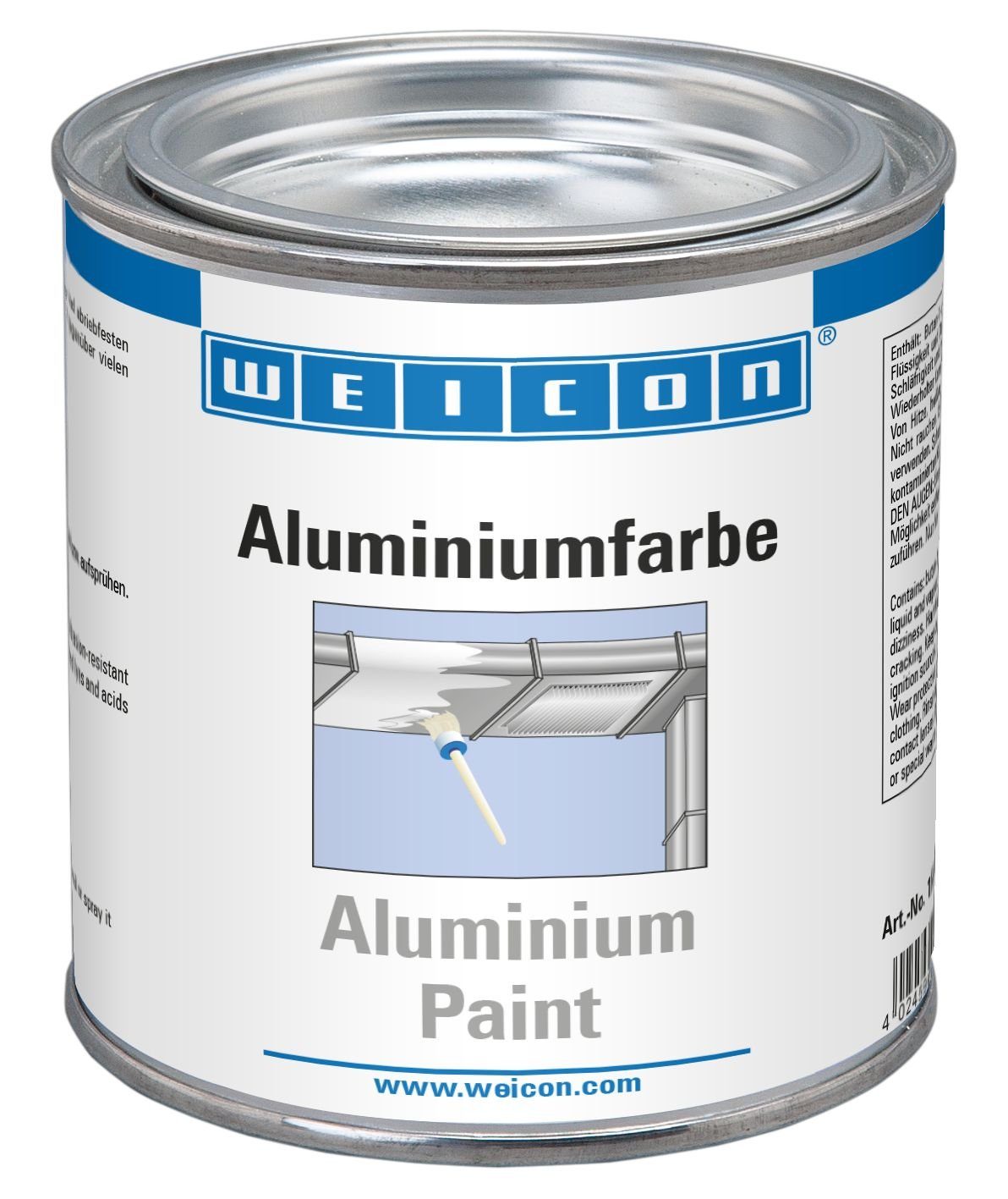 Metallglanzfarbe aus Korrosionsschutz Aluminiumfarbe, WEICON Aluminiumpigmentbeschichtung