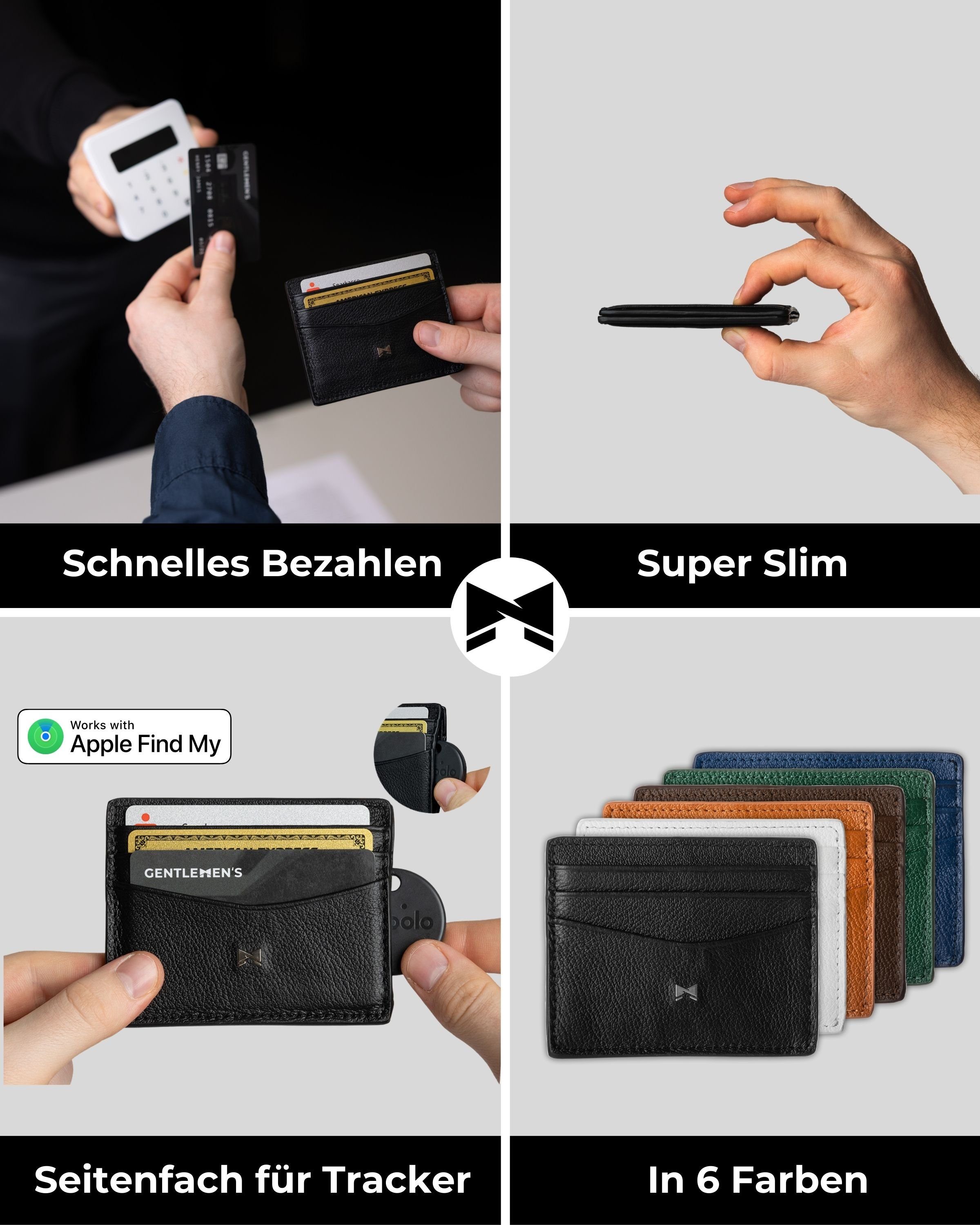 Gentlemen's Kartenetui - Kreditkartenetui mit Mittelfach & RFID Schutz - Sl günstig online kaufen