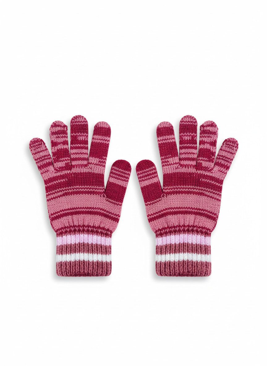 herémood Strickhandschuhe Kinder Strickhandschuhe Winter Acryl Warm Rosa Jungen Mädchen (Kinderhandschuhe gestrickt – Mädchen Jungen Winter, 2-St., Weiche warme Acryl Handschuhe – Schule Freizeit Outdoor) Elastisch, pflegeleicht & bequem – unisex Kinder Strickhandschuhe