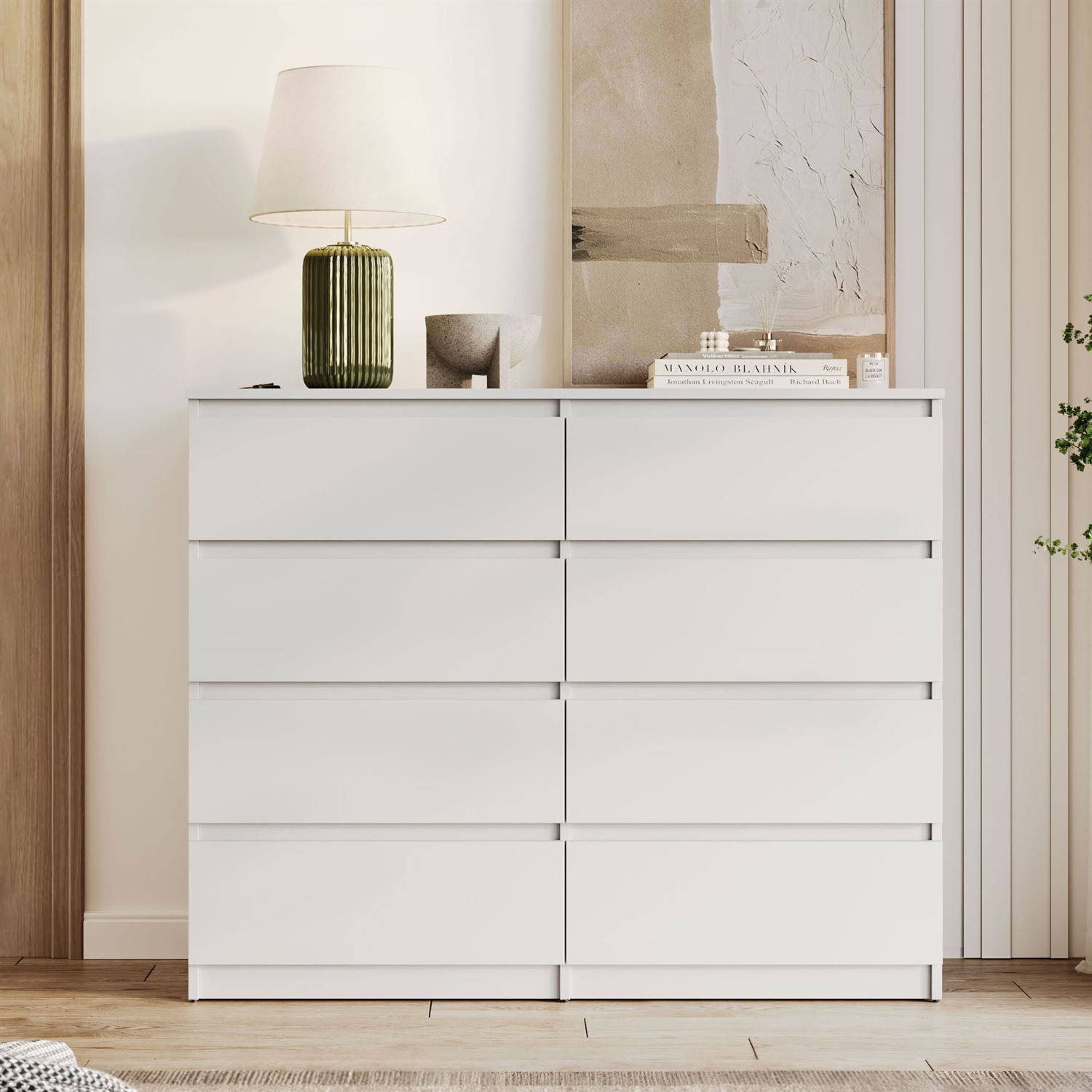Lookway Kommode HANA M8 – stilvolle Kommode mit geräumigen Schubladen, Breite: 120 cm