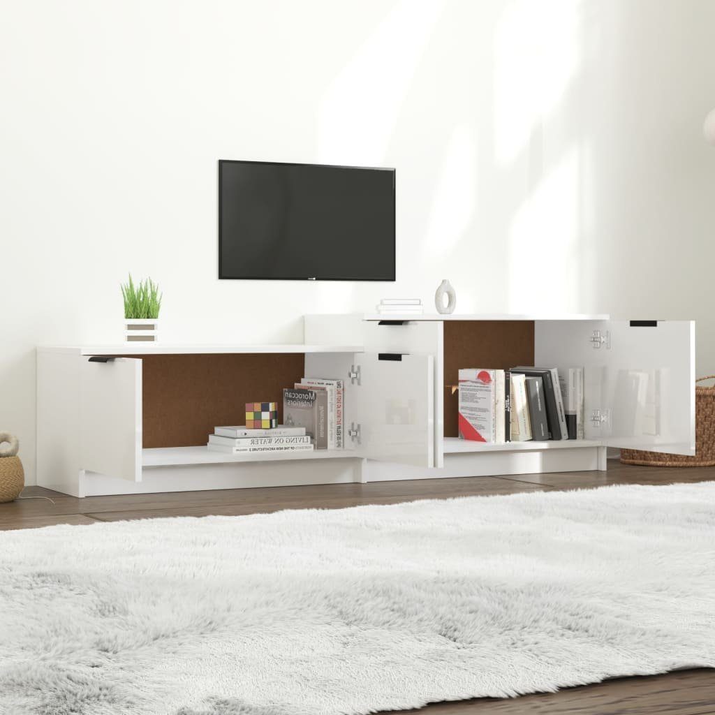 Holzwerkstoff Hochglanz-Weiß 158,5x36x45 cm TV-Schrank furnicato