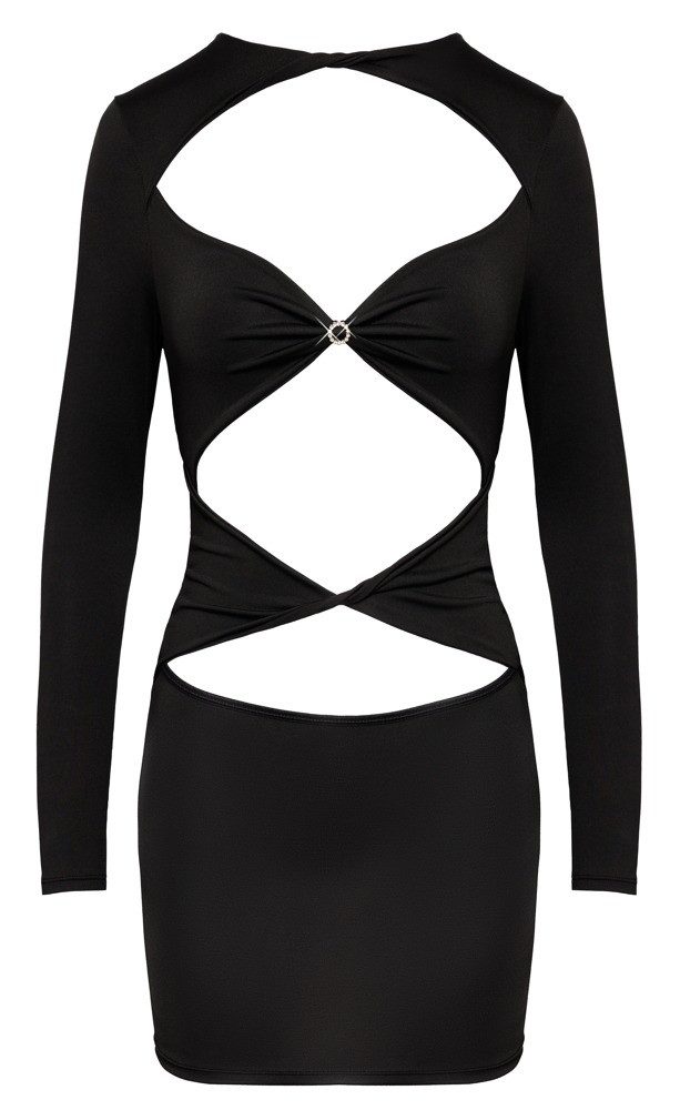 Cottelli Collection Minikleid Kleid mit Cut-outs - schwarz (1-tlg) Strassring zwischen den Cups