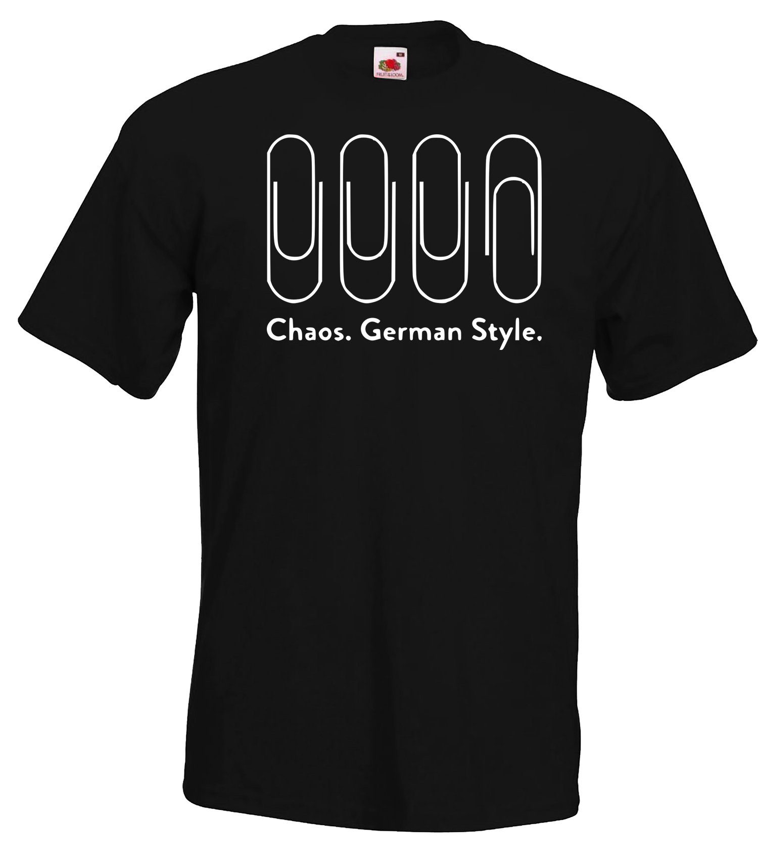 Youth Designz T-Shirt Chaos German Style Herren T-Shirt mit lustigen Frontprint Schwarz