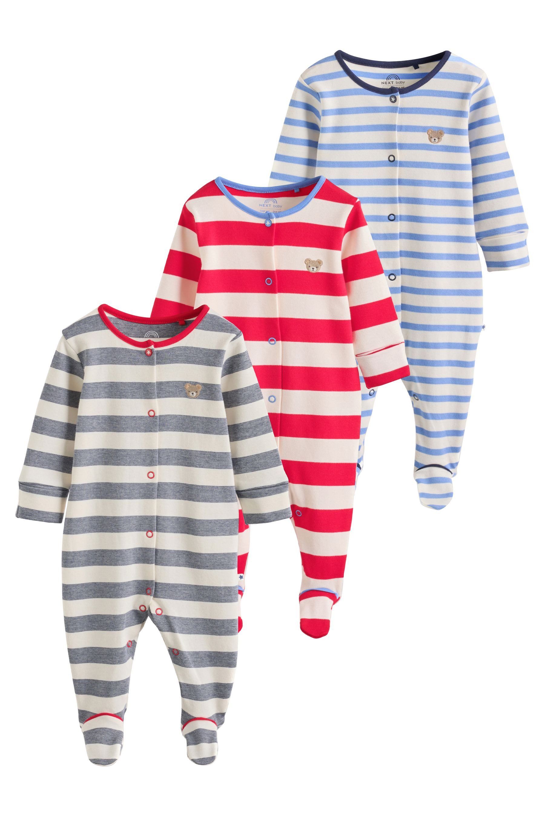 Schlafoverall Gerippte Babyschlafanzüge, 3er-Pack
