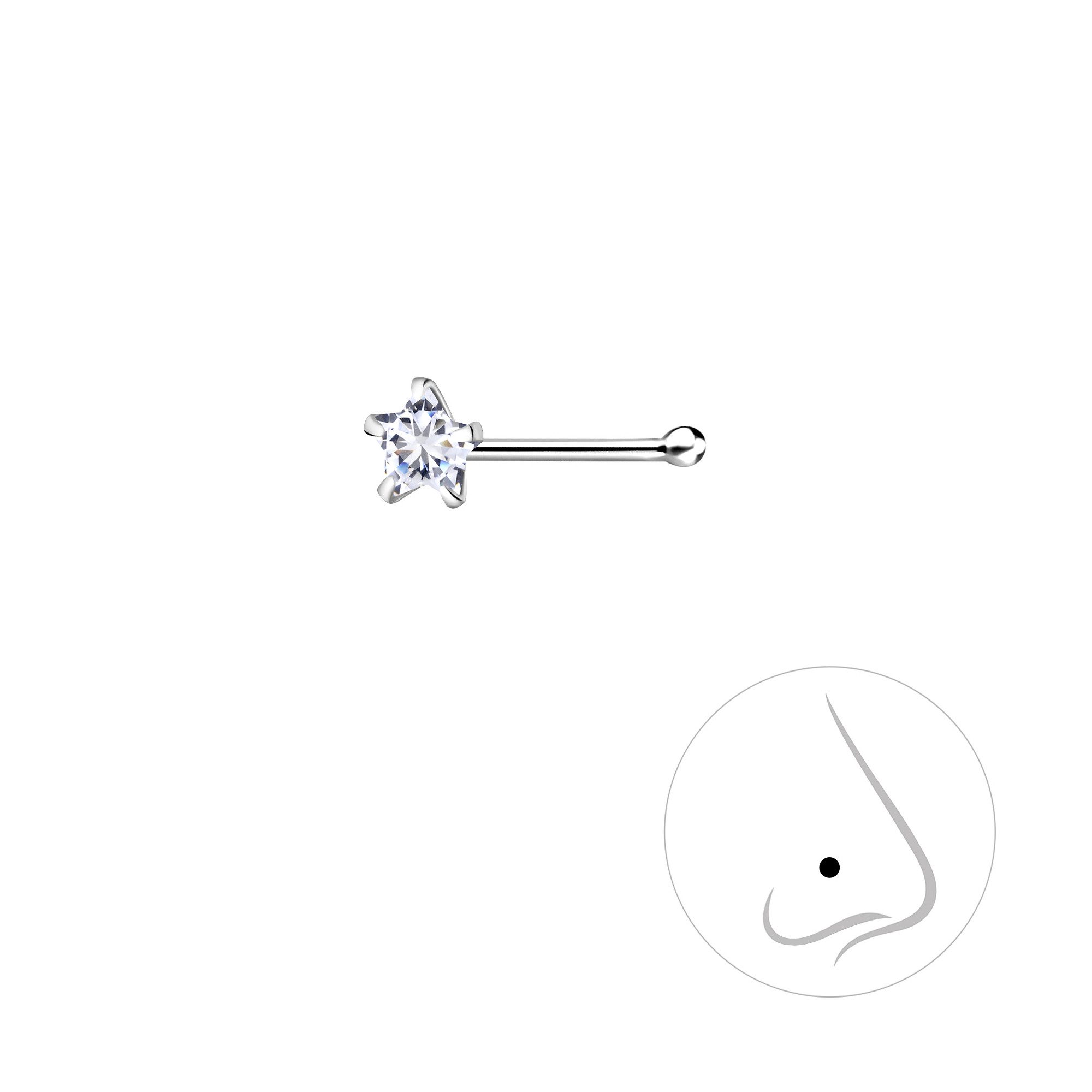 Monkimau Nasenpiercing 3mm Zirkonia Nasenstecker 925 Silber
