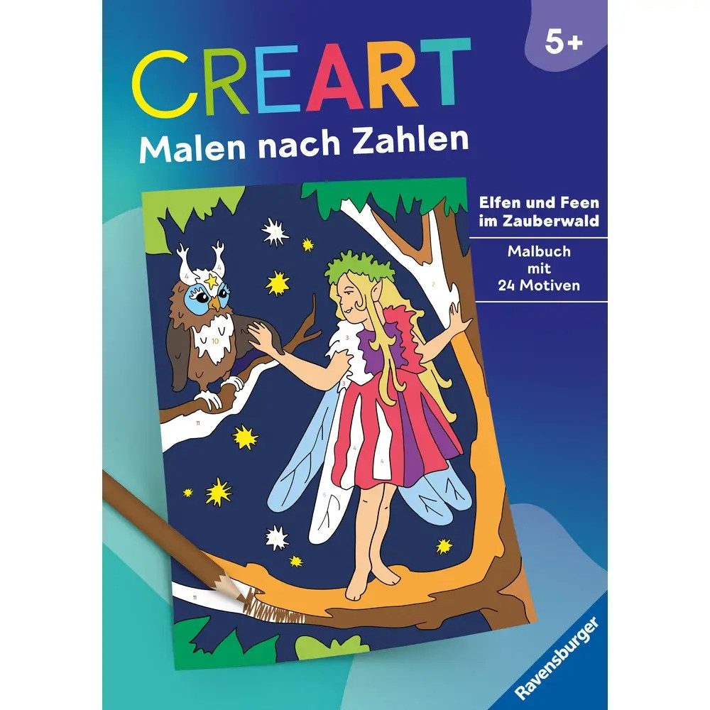 Ravensburger Verlag GmbH Malen nach Zahlen Ravensburger CreArt Malen nach Zahlen ab 5: Elfen und Feen im Zauberwa