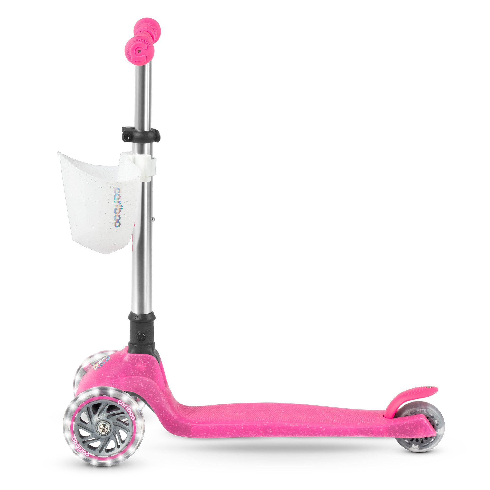 Cariboo Tretroller Dreirad-Kinderroller CARIBOO GHOST leuchtendes Deck LED-Räder