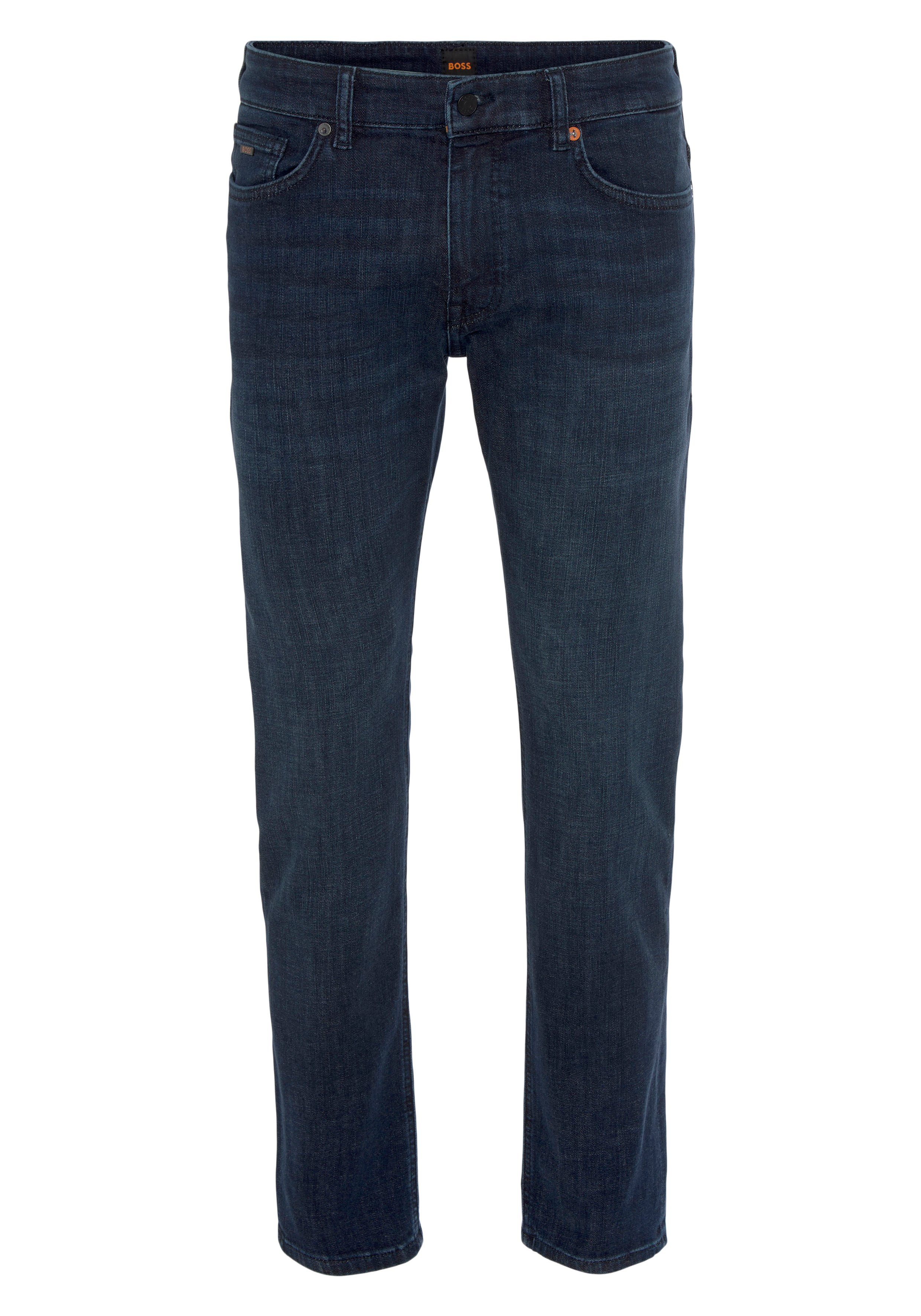 BOSS BC-L-P Delaware Slim-fit-Jeans Leder-Badge mit ORANGE