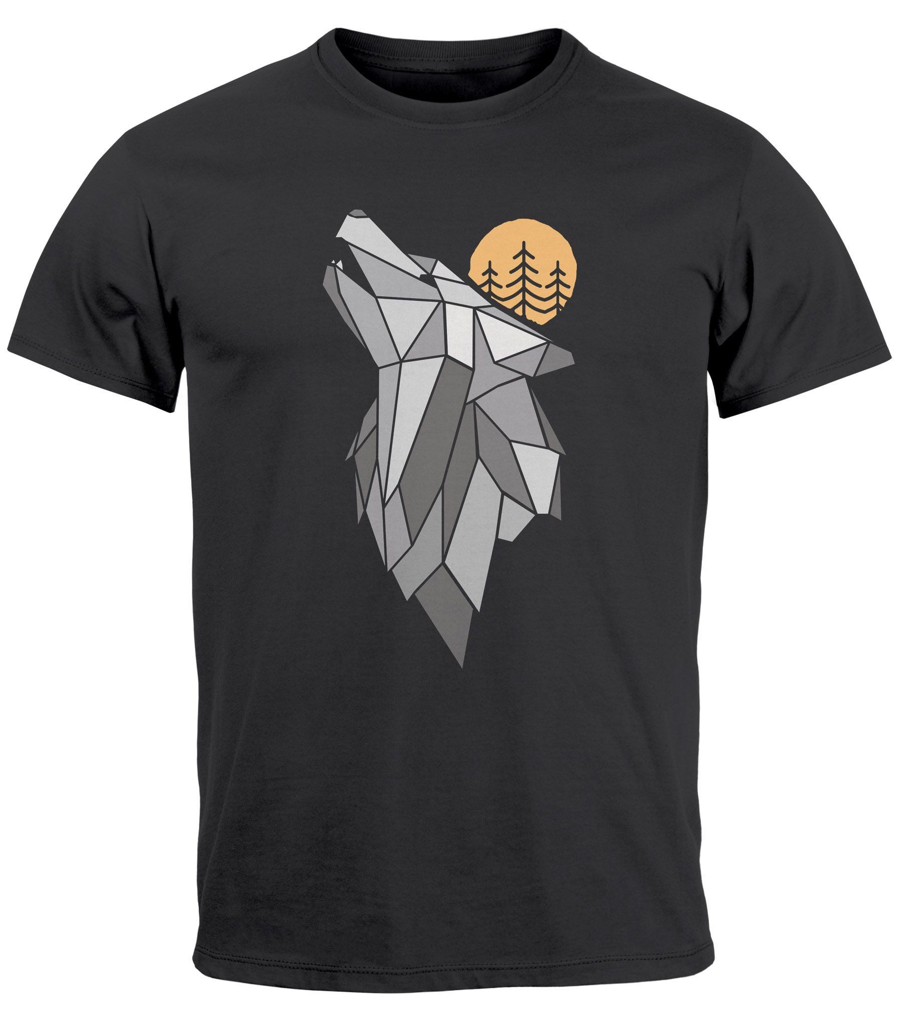 Neverless Print-Shirt Herren T-Shirt Aufdruck Wolf günstig online kaufen