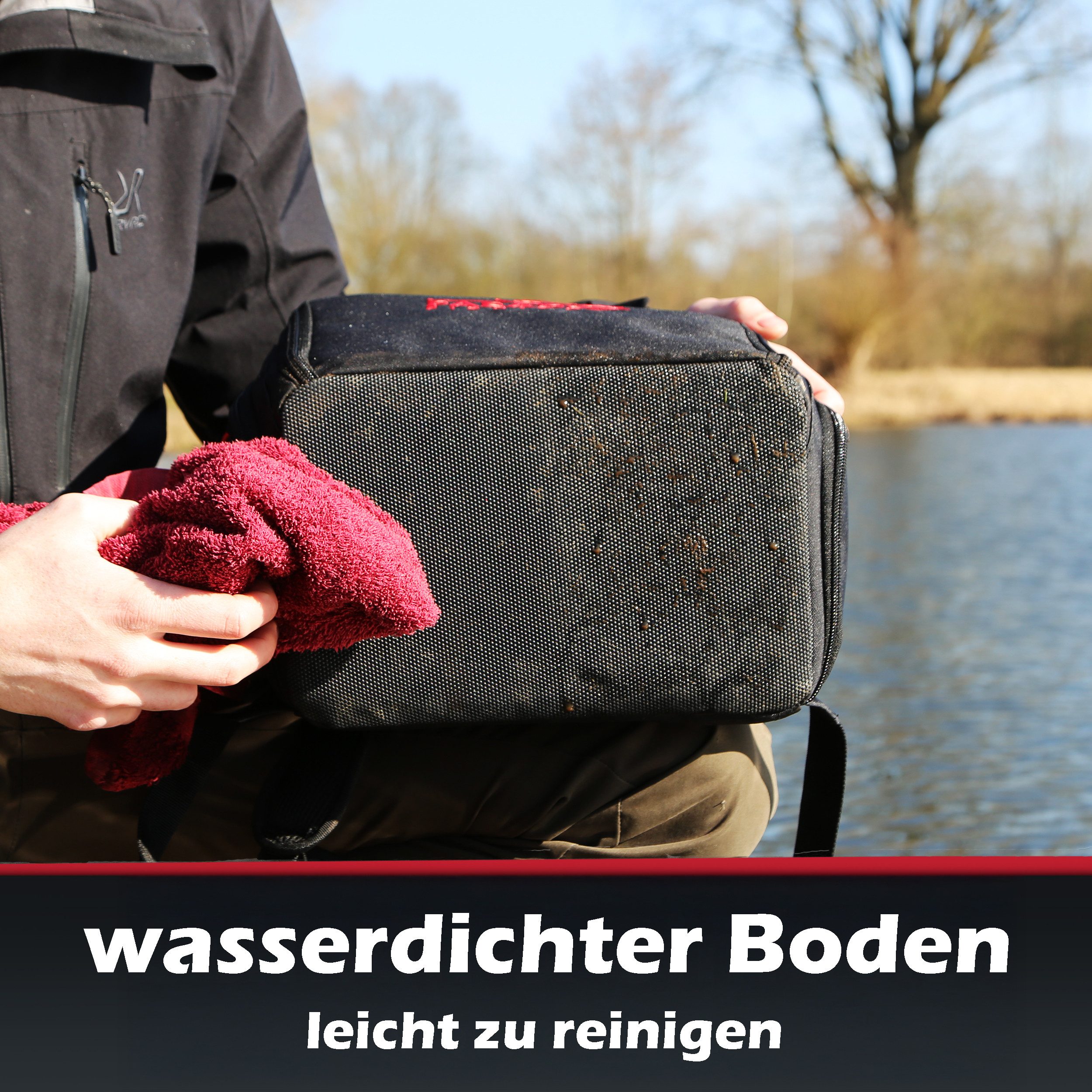 Paradox Fishing Angelrucksack (5-tlg., mit 4 Boxen, 46*34*22cm), wasserdichter Boden, Zangenhalterung – Bild 5 von 5