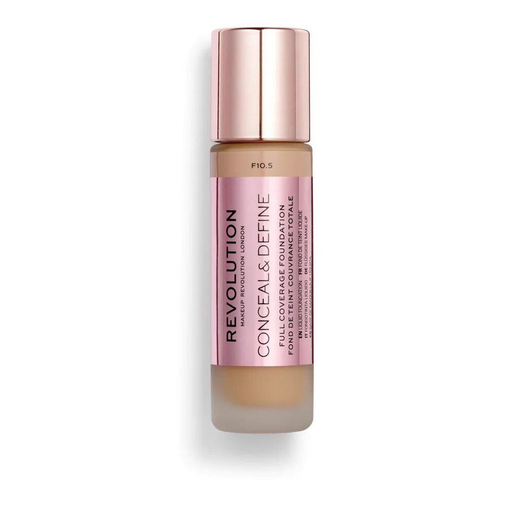 Foundation Makeup Revolution, Conceal & Define, Oil Free, Foundation F 10.5, 23ml