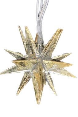Coen Bakker Deco BV LED-Lichterkette Annas Collection, 10-flammig, LED Sternen Lichterkette goldene Sterne 10LED shaby 1,5m