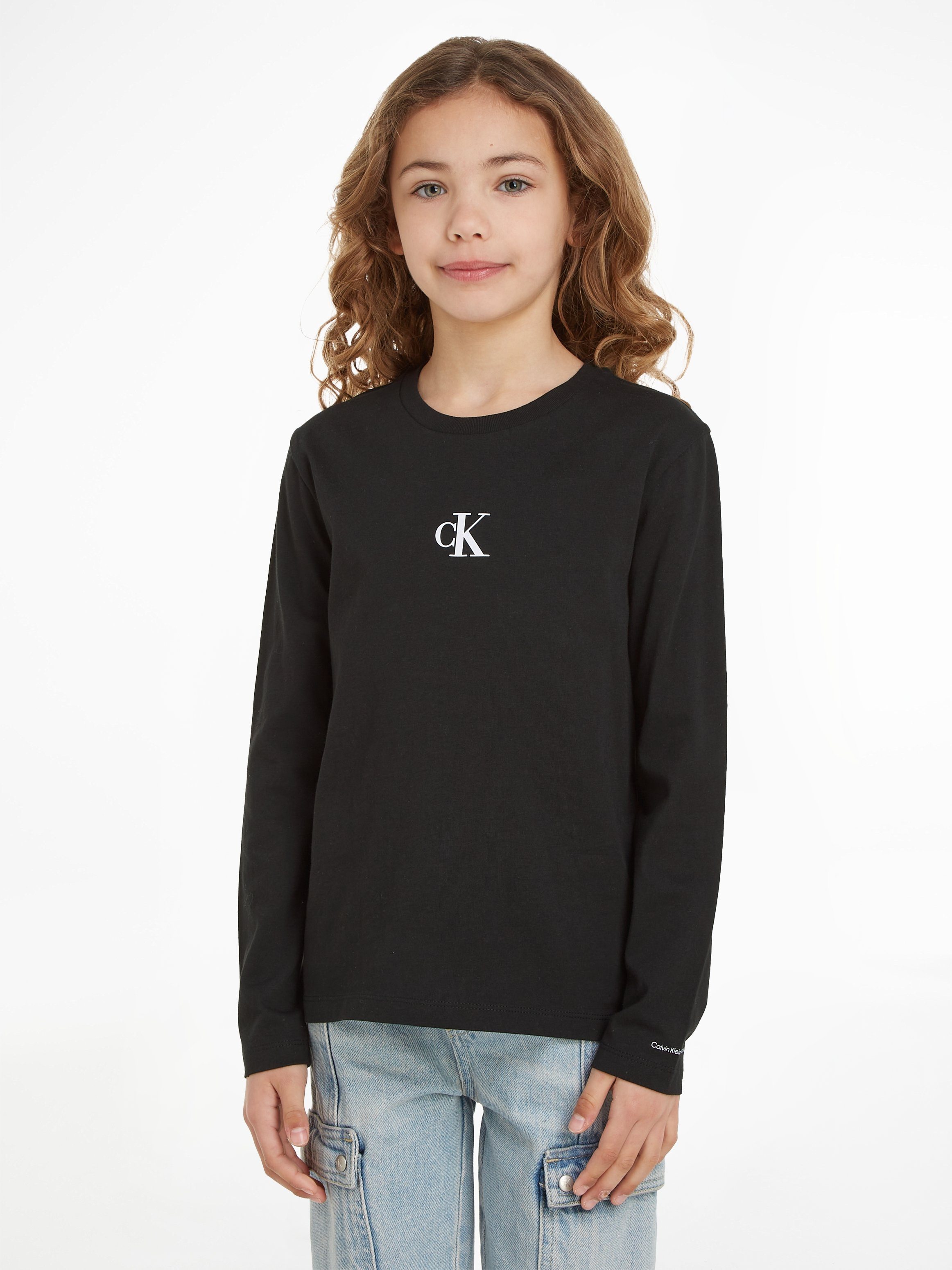 Calvin Klein Jeans Langarmshirt CK LOGO LS T-SHIRT Ck Black | Rundhalsshirts