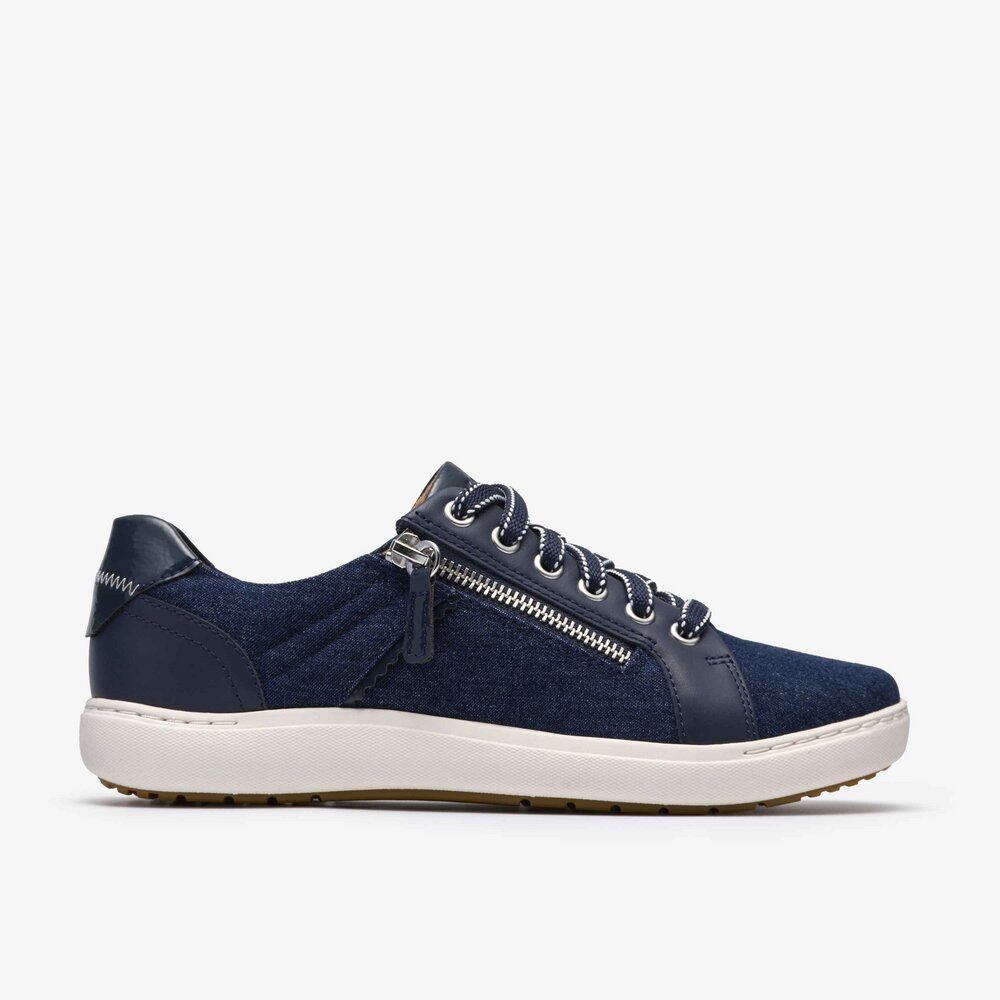 Clarks - Nalle Zen Dark Denim - Blau Schnürschuh