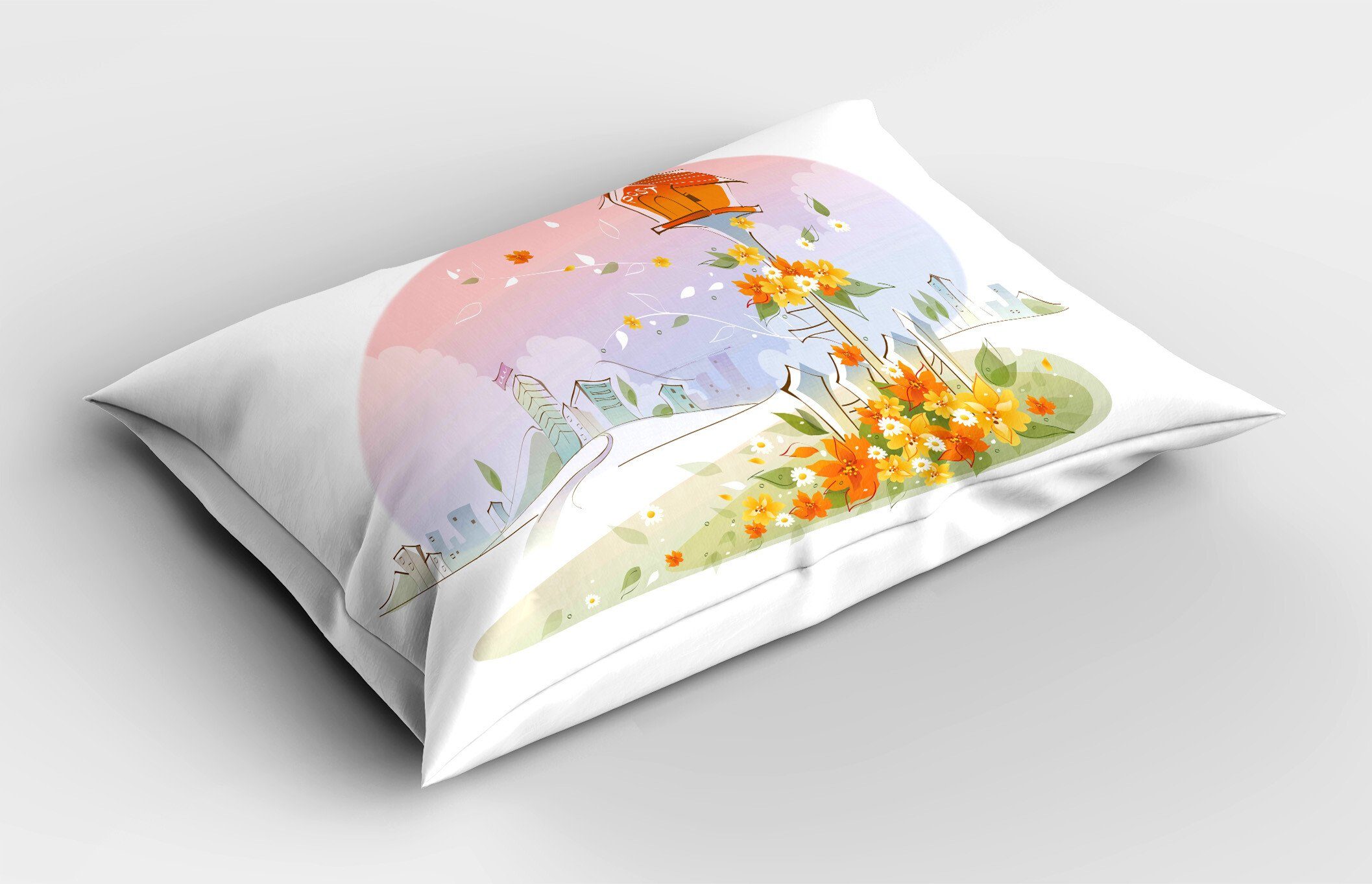Floral King Abakuhaus Size Stück), der Standard (1 Nest Vögel Kissenbezüge Gedruckter Kissenbezug, Dekorativer Voliere